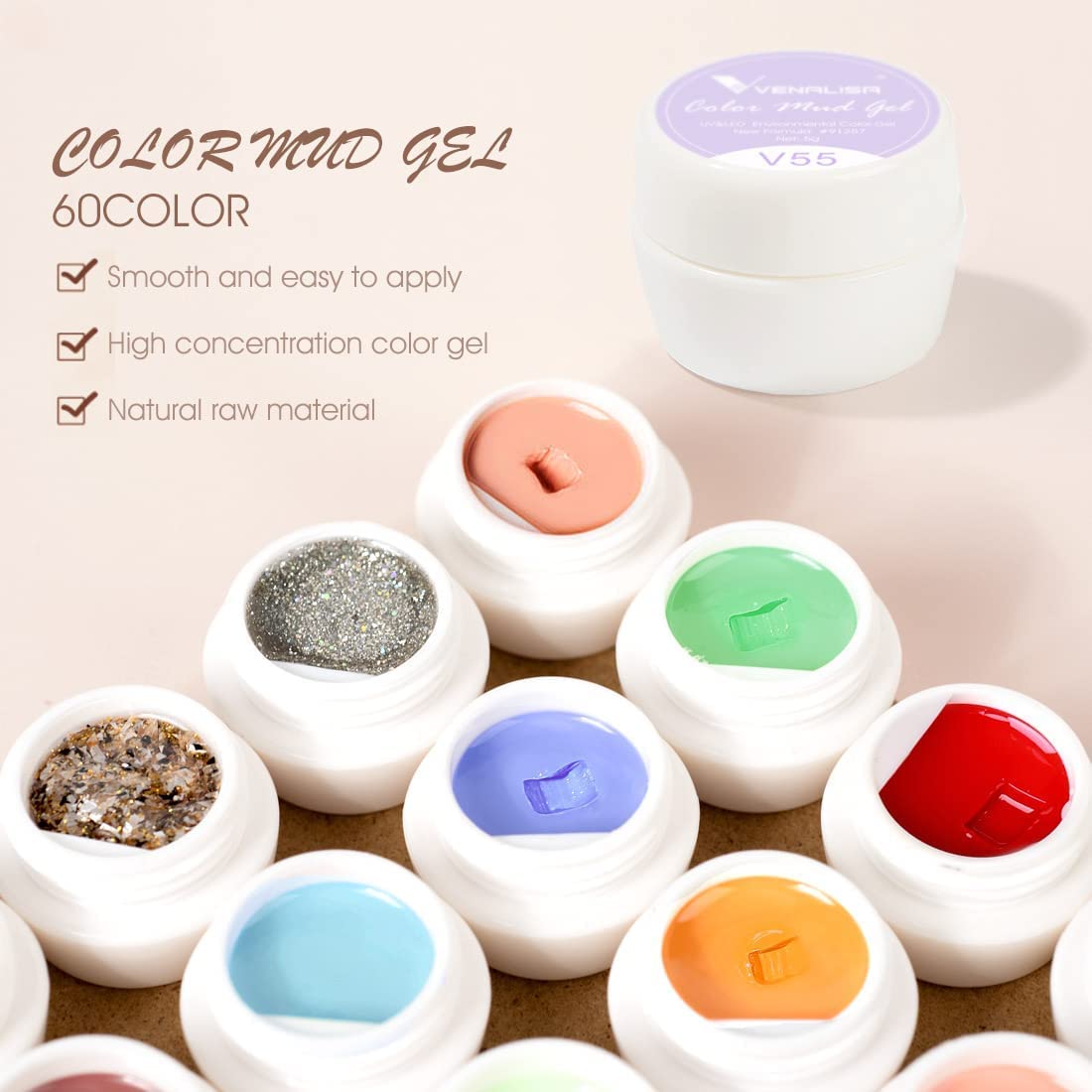 VENALISA 60 Colors Gel Nail Kit – Painting, Coloring & Nail Art Starter Set