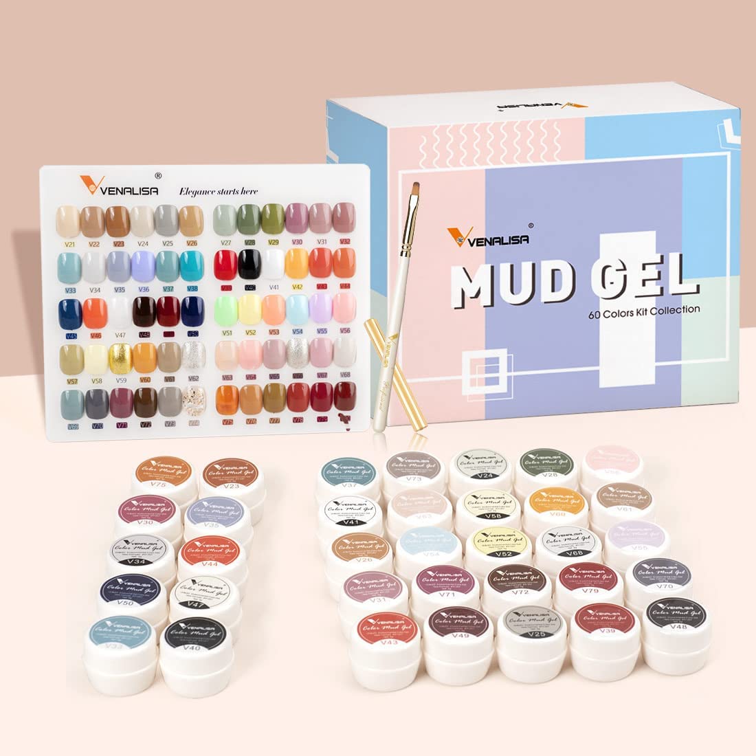 VENALISA 60 Colors Gel Nail Kit – Painting, Coloring & Nail Art Starter Set