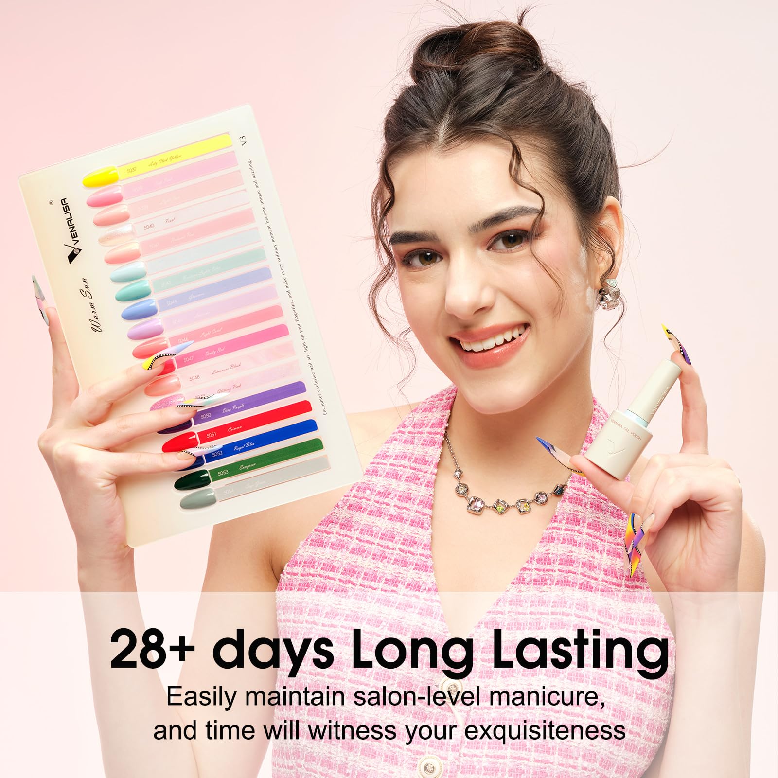 VENALISA V3 22-Piece Gel Nail Polish Set — 18 Colors + Base & Top Coats for At-Home Salon Quality