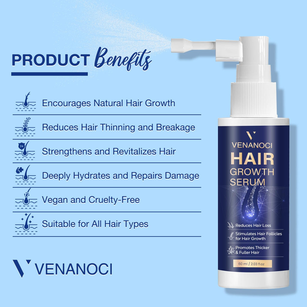 VENANOCI Hair Growth Oil Spray – Natural Regrowth Serum with Rosemary & Biotin for Thinning Hair