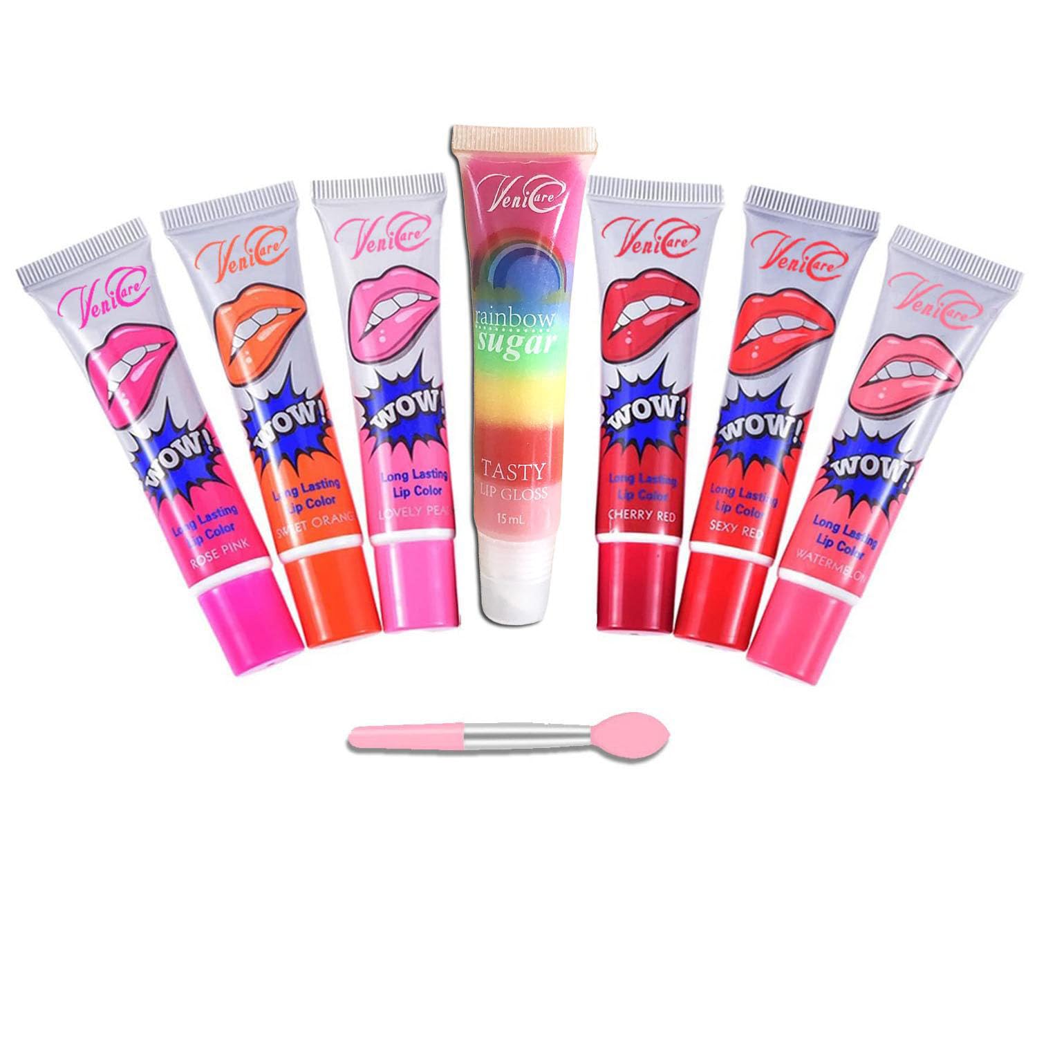 VeniCare Lip Stain Lip Gloss – 6 Color Peel-Off Tint, Waterproof & Long-Lasting