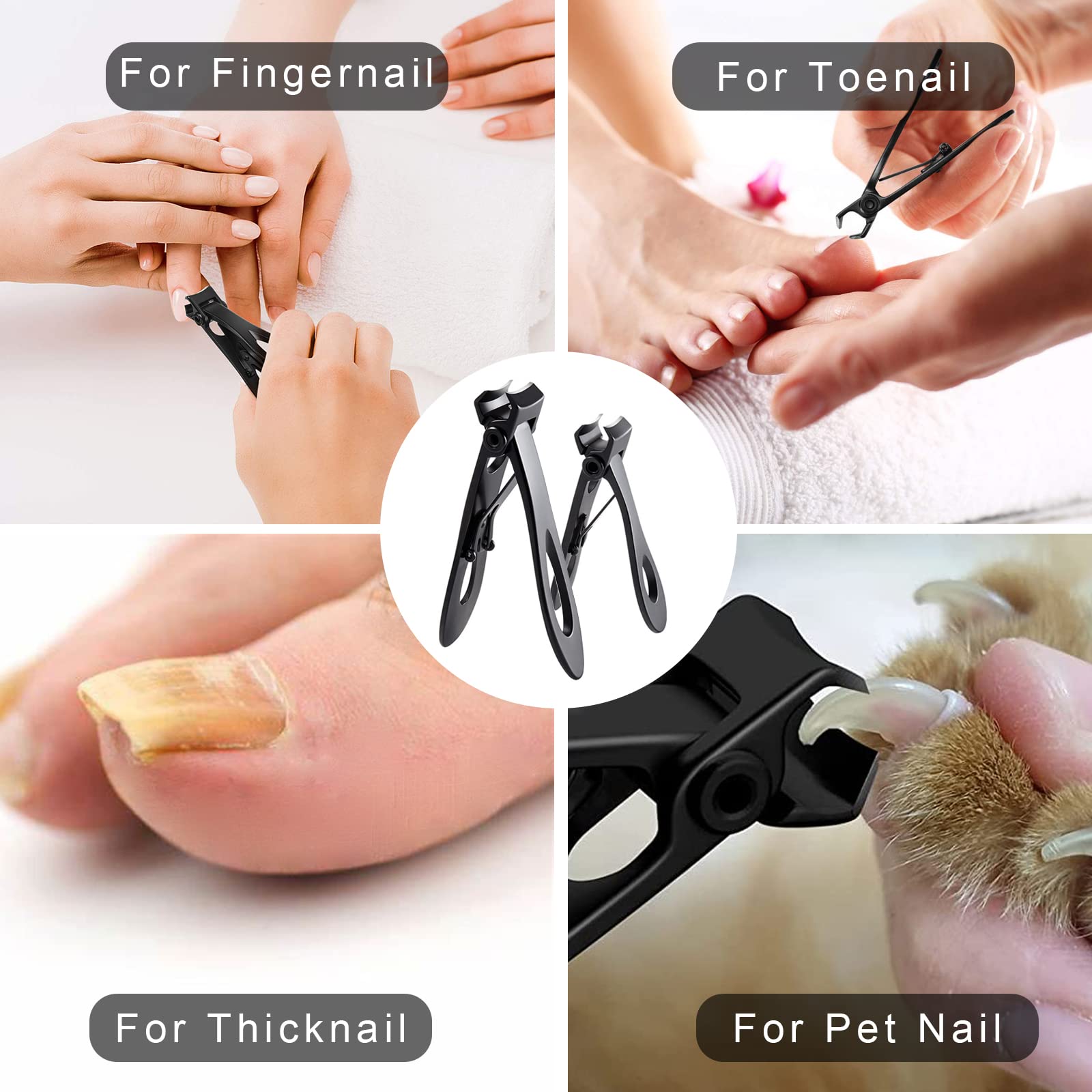 Venoteck Nail Clippers for Thick Nails – Dual-Size, Stainless Steel