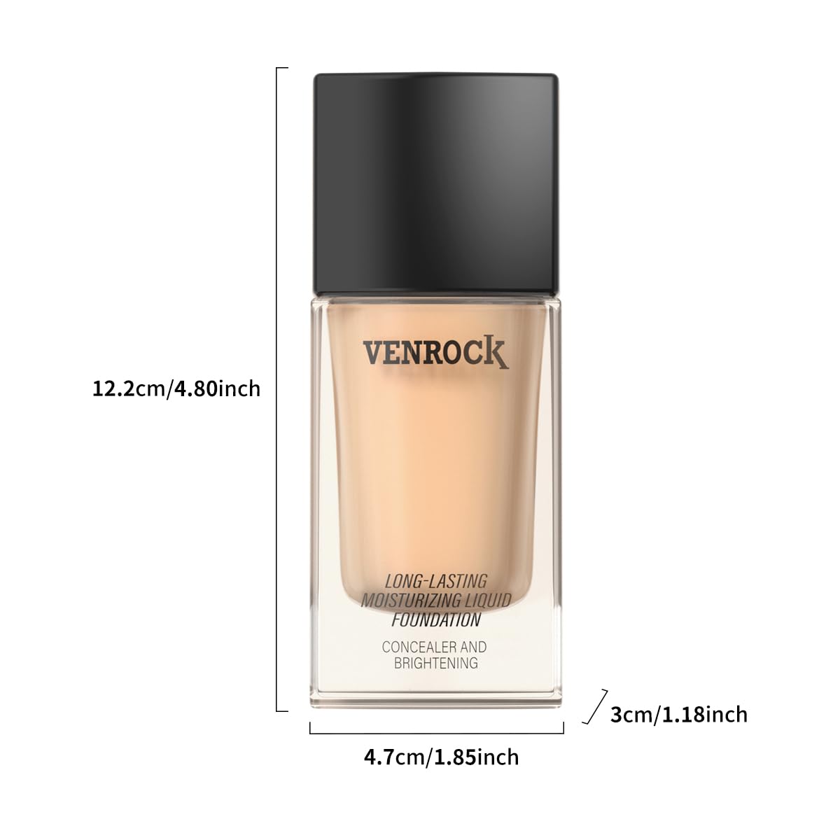 Venrock 24HR Moisturizing Foundation – Ivory White, 30ml | Waterproof & Buildable Coverage