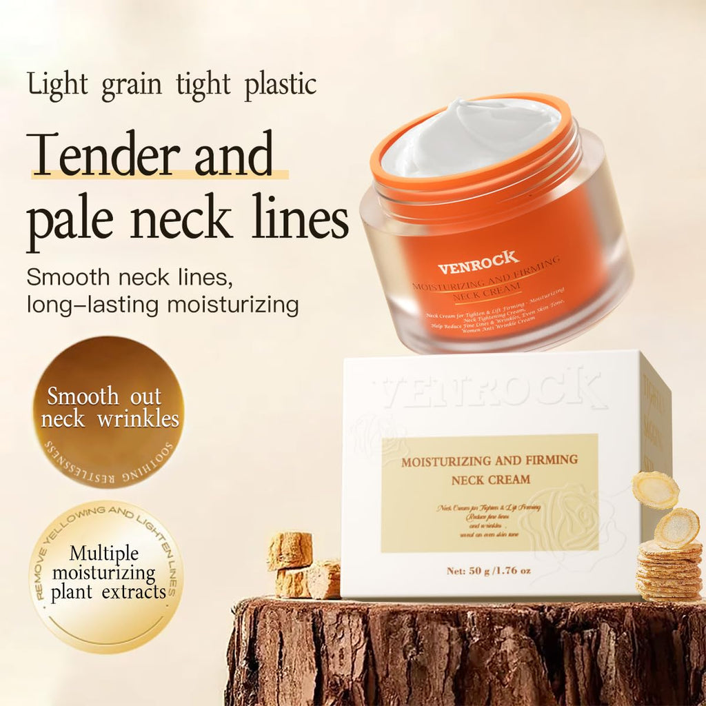 Venrock Anti-Aging Neck Cream with Niacinamide & Hyaluronic Acid – Hydrating Day & Night Neck & Décolleté Cream, 1.76 oz