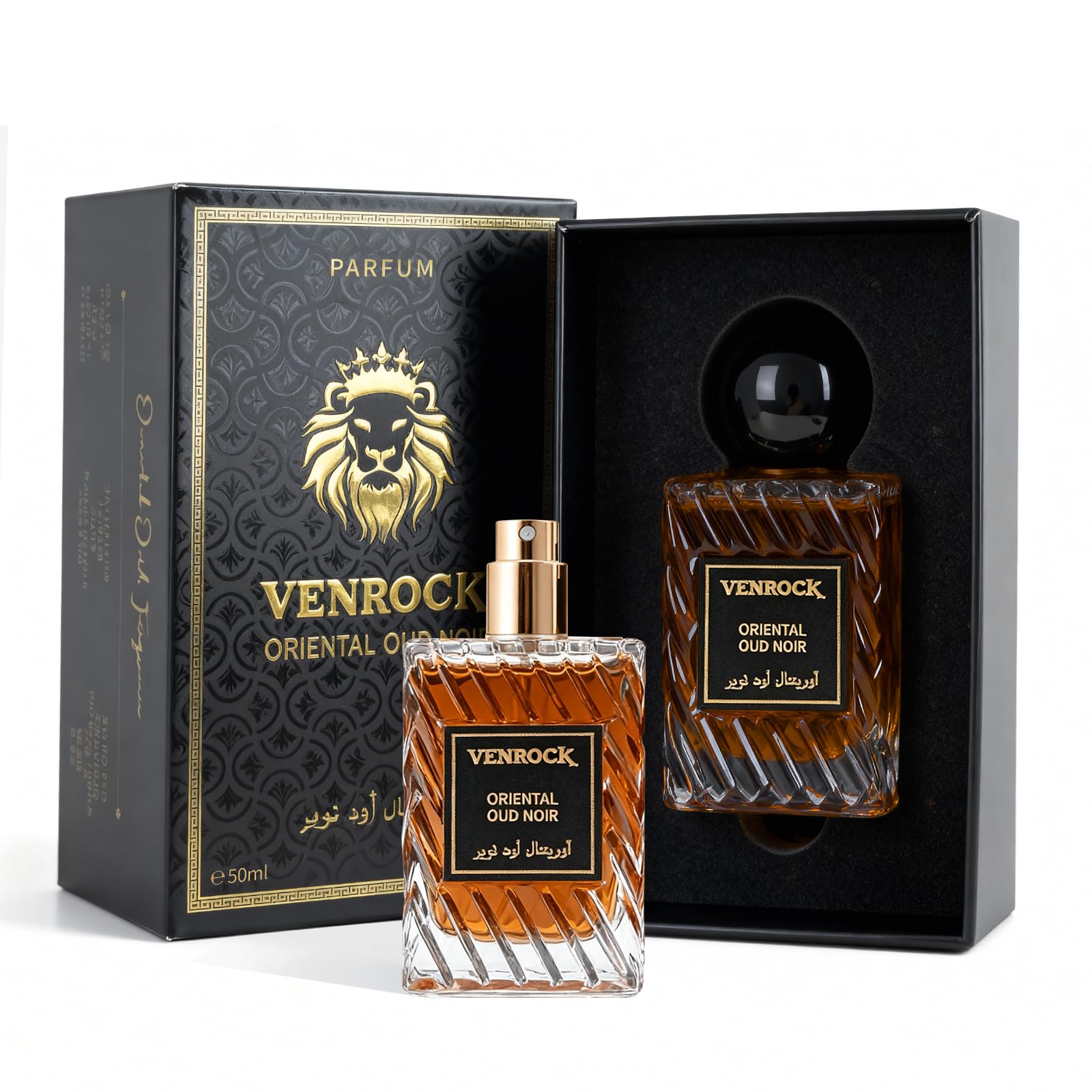 Venrock Oriental Oud Noir EDP Spray 50ml – Long-Lasting Oriental Woody Men’s Fragrance