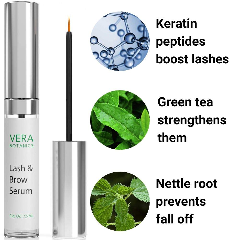Vera Botanics Lash & Brow Booster Serum – Longer, Fuller Lashes & Thicker Brows