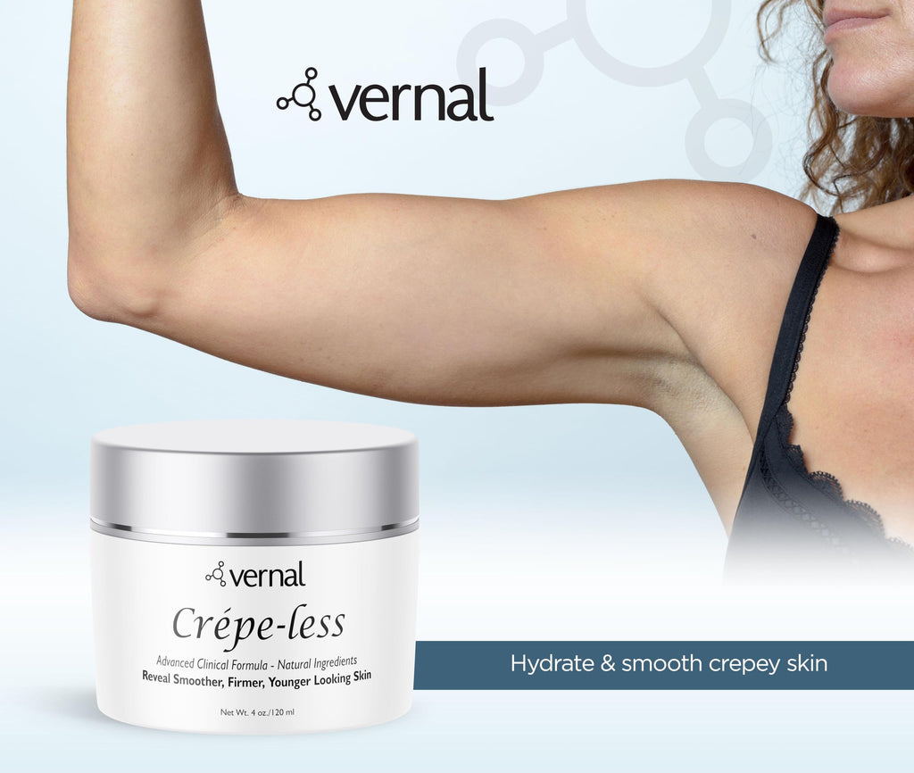 Vernal Crepe-less Cream – Organic Firming Cream for Crepey Skin (Arms, Neck & Hands) | Made in USA 4 oz