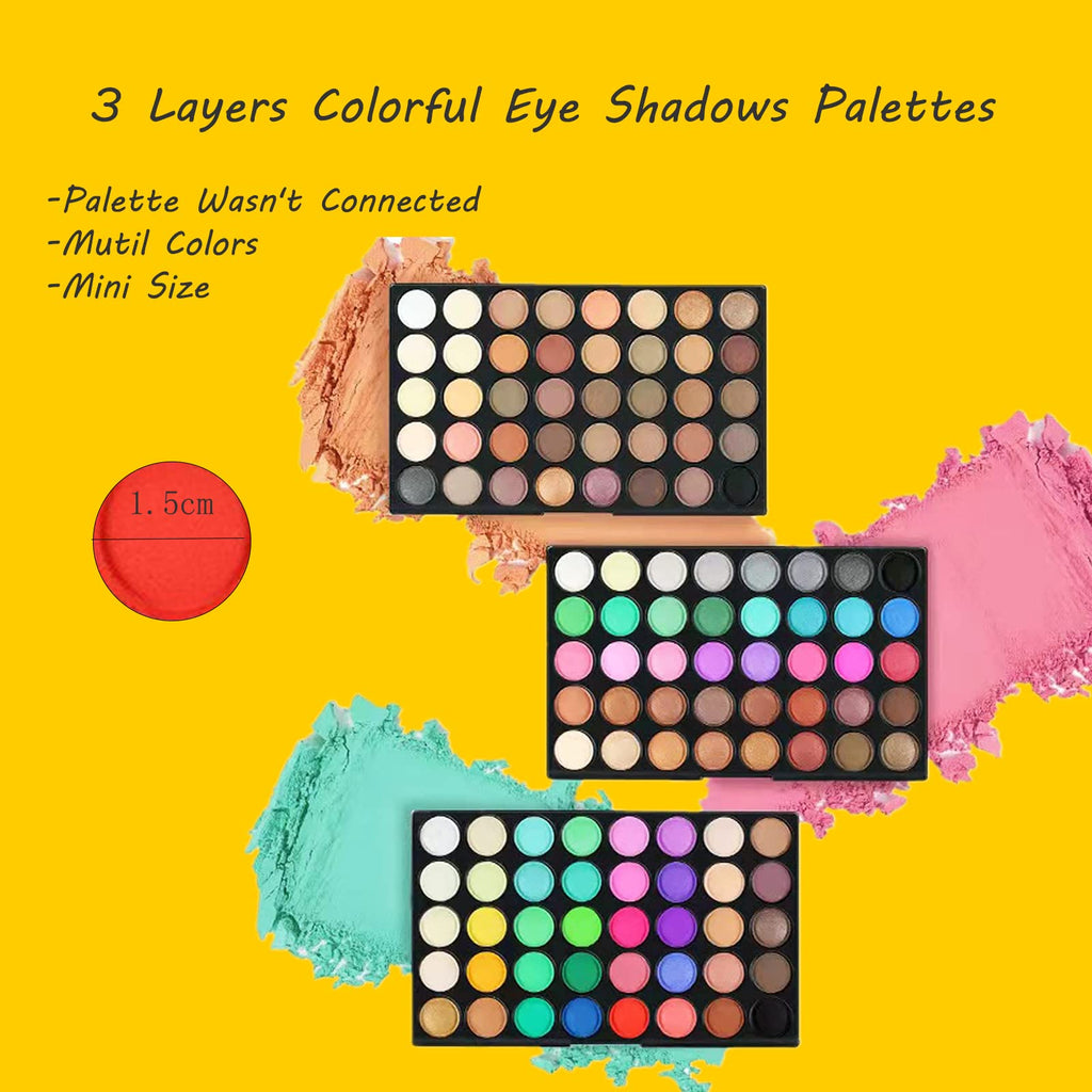 VERONNI 120 Colors Mini Eyeshadow Palette – 3-Layer Matte & Shimmer Palette (120 Colors)