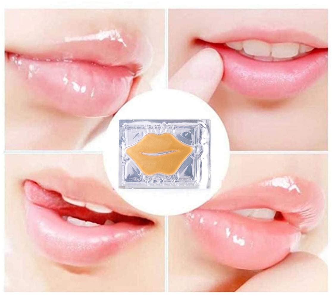 VERONNI 24K Golden Crystal Lip Masks – Hydrating Lip Plumper & Collagen Care (30 Pcs)