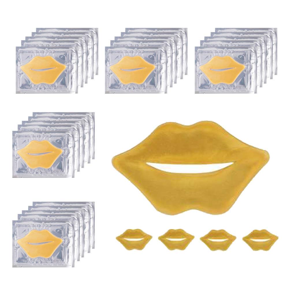 VERONNI 24K Golden Crystal Lip Masks – Hydrating Lip Plumper & Collagen Care (30 Pcs)