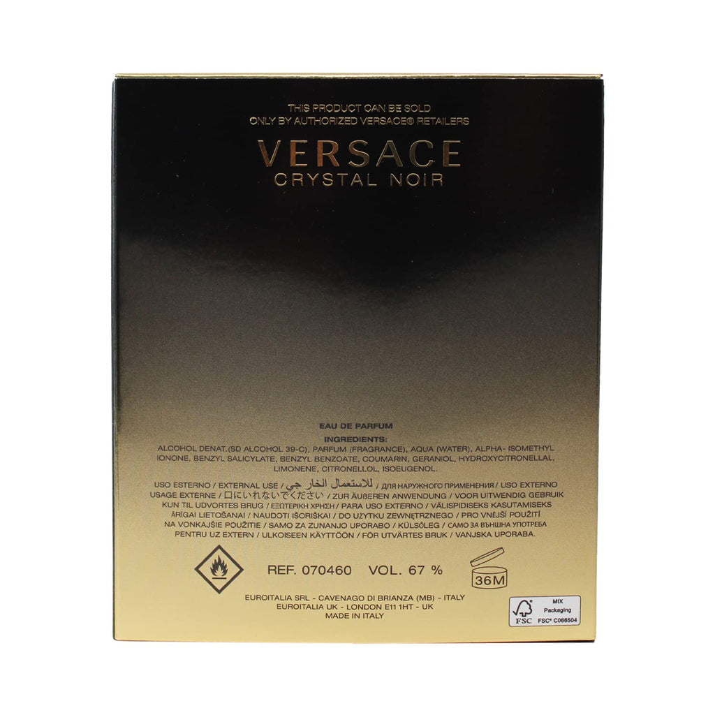 Crystal Noir by Versace for Women – Amber Floral EDP, 90 ml / 3 oz Spray