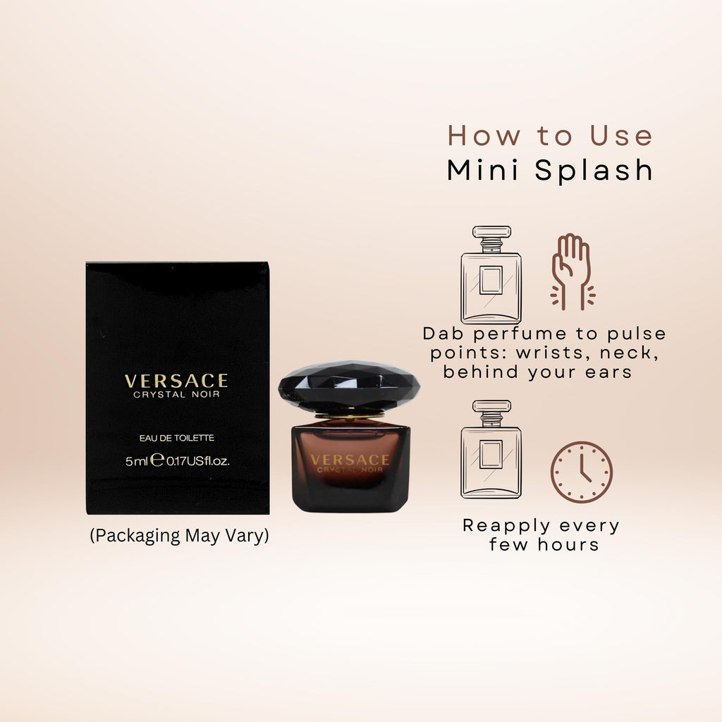 Versace Crystal Noir for Women Eau de Toilette Splash – 5 ml Mini Travel Size