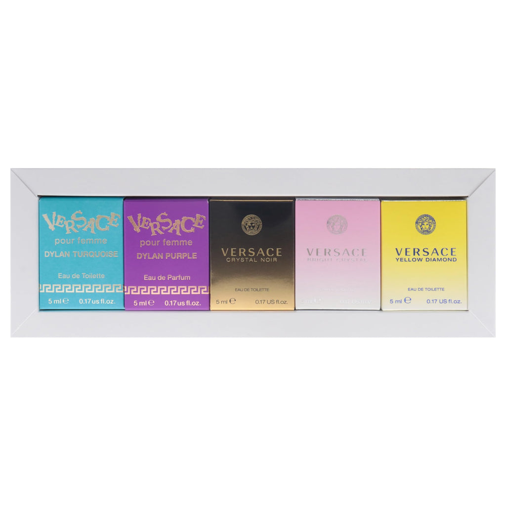 Versace Miniatures Collection for Women – 5 Pc Fragrance Gift Set | Travel-Ready Luxury