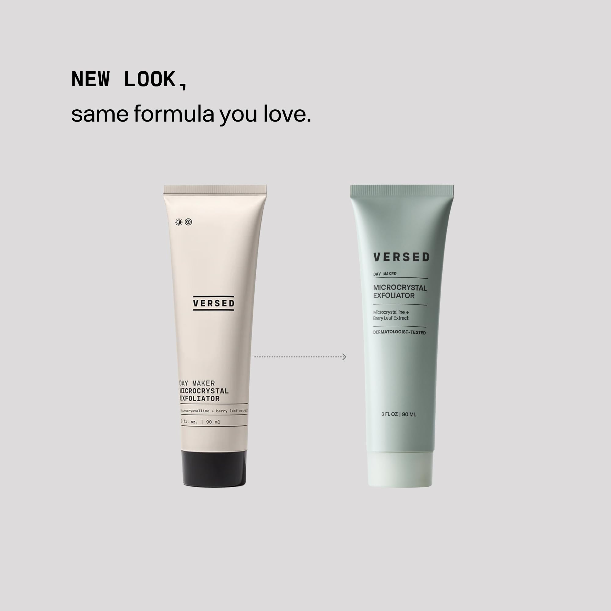 Versed Day Maker Microcrystal Exfoliating Cleanser – Creamy, Biodegradable Microcrystals, Vegan (3 oz)