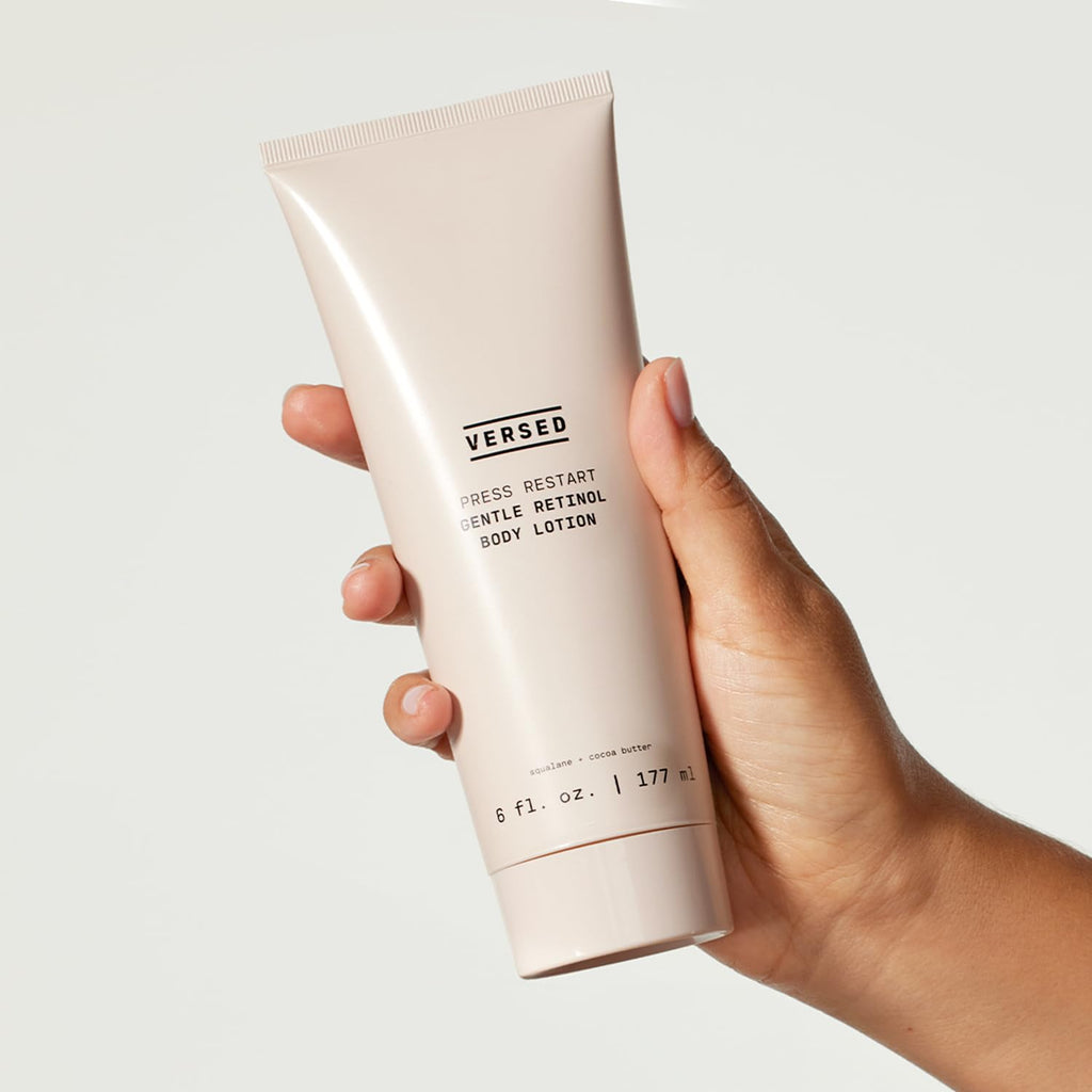 Versed Press Restart Retinol Body Lotion, 2 Pack – Lightweight Skin Firming Moisturizer with Cocoa Butter, Squalane & Vitamin E