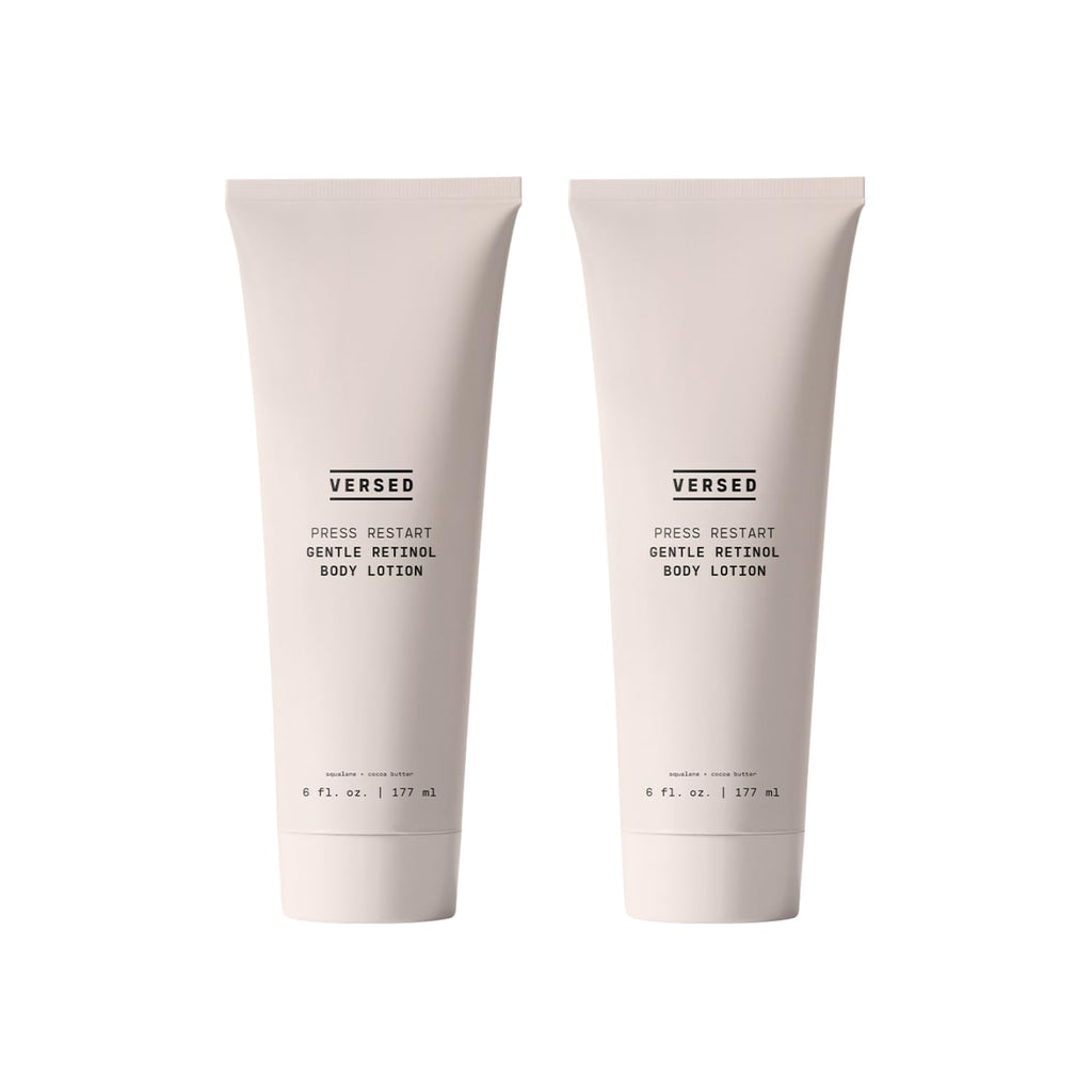 Versed Press Restart Retinol Body Lotion, 2 Pack – Lightweight Skin Firming Moisturizer with Cocoa Butter, Squalane & Vitamin E
