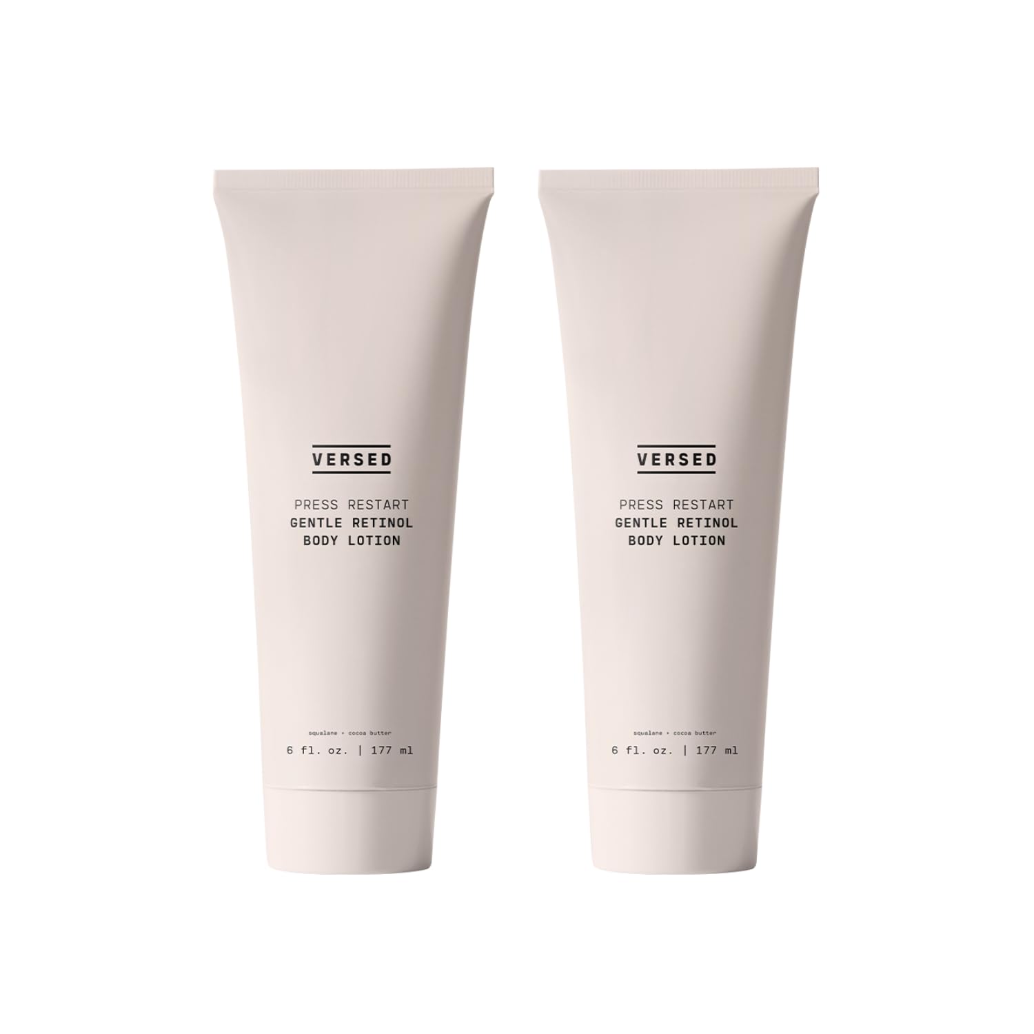 Versed Press Restart Retinol Body Lotion, 2 Pack – Lightweight Skin Firming Moisturizer with Cocoa Butter, Squalane & Vitamin E