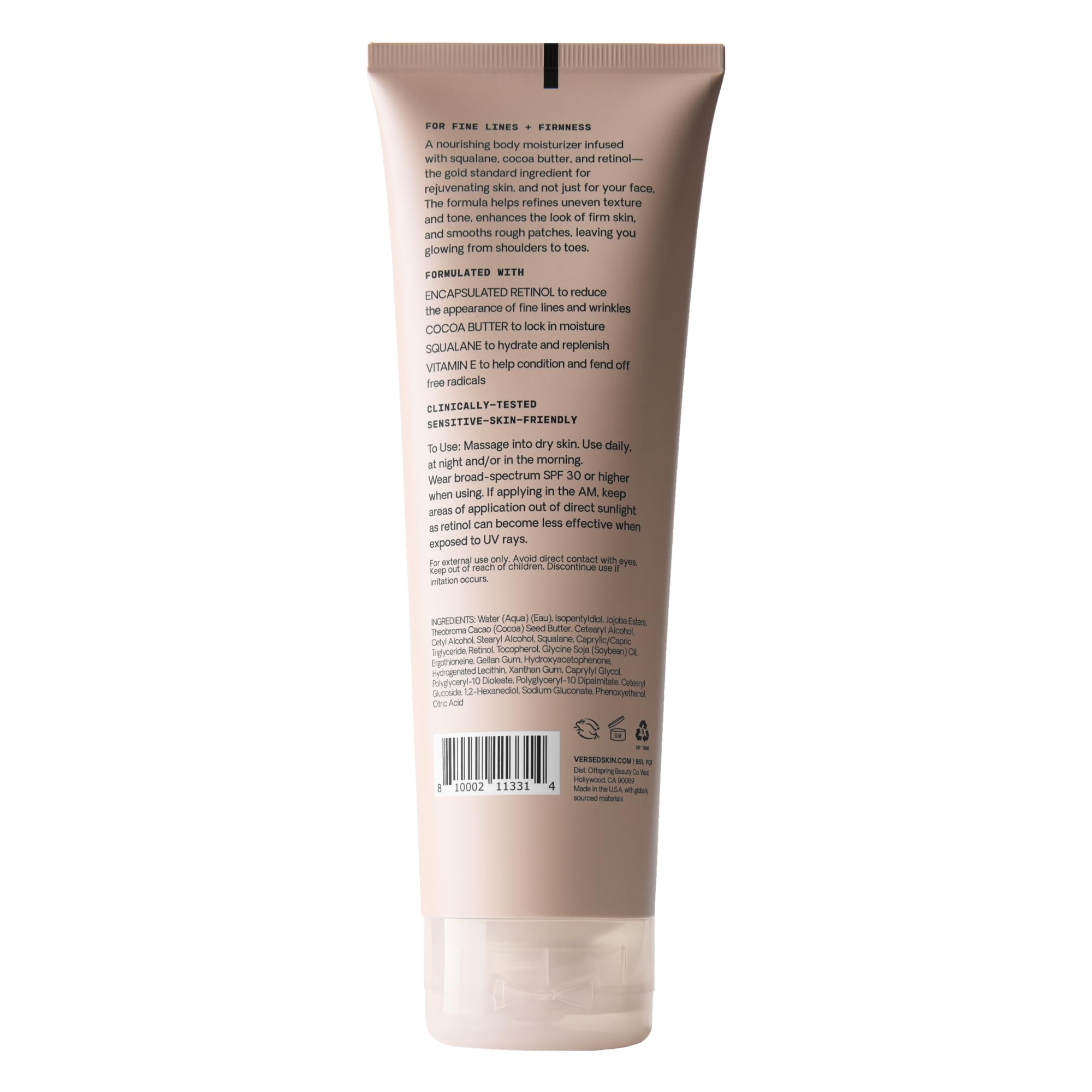 Versed Press Restart Retinol Body Lotion – Cocoa Butter & Squalane