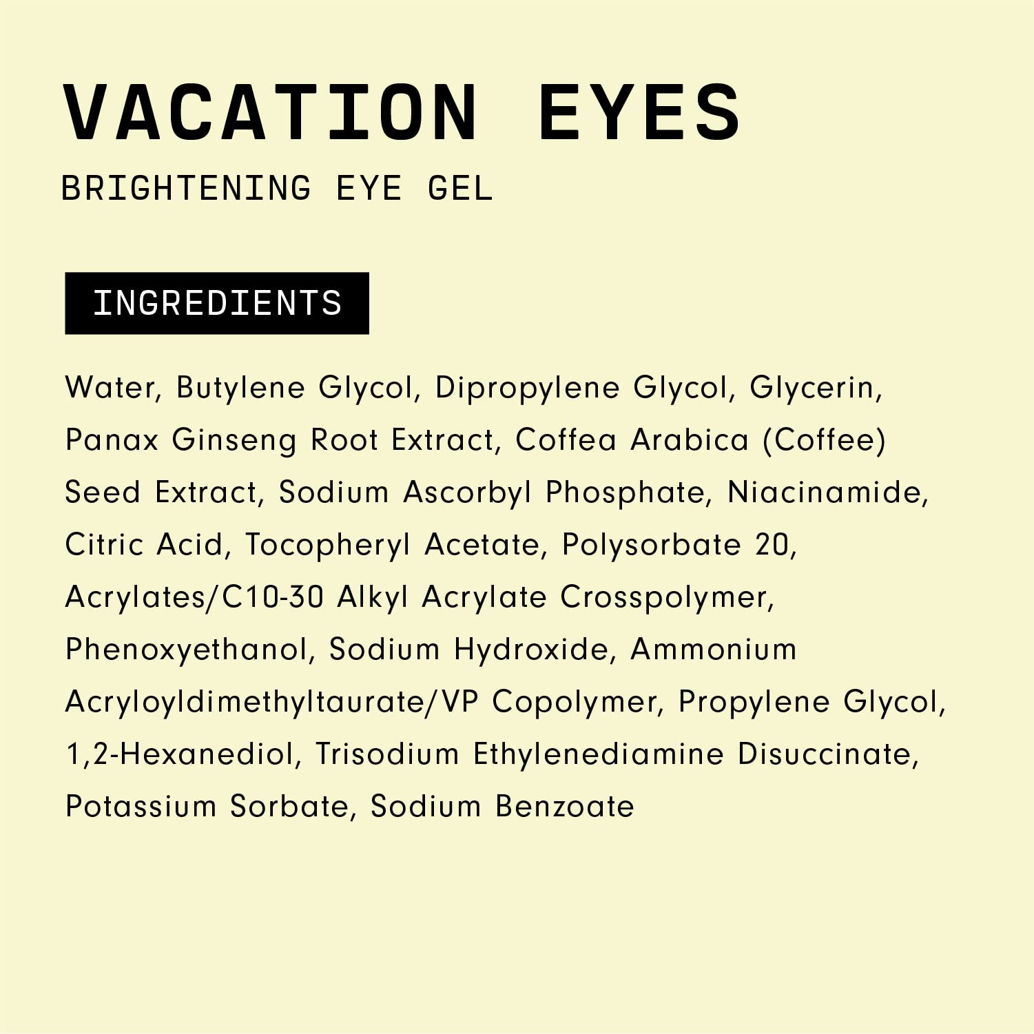 Versed Vacation Eyes Brightening Eye Gel – Lightweight Cooling Under-Eye Treatment