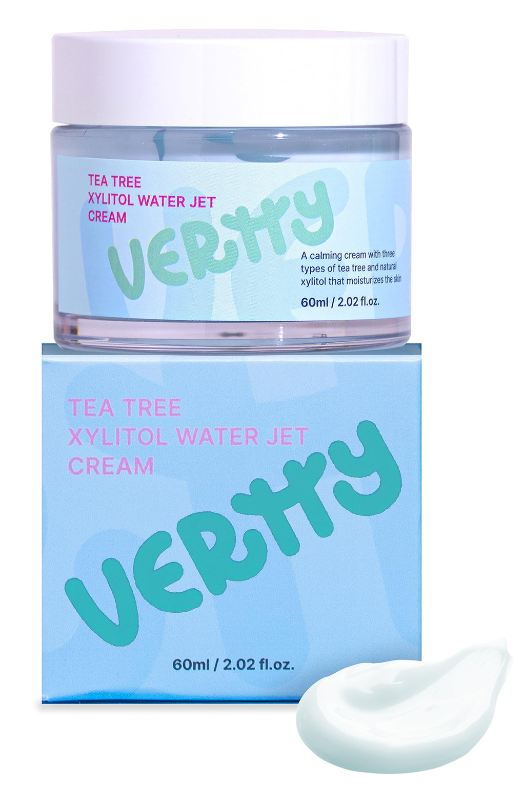Vertty Tea Tree Xylitol Hydrating Facial Cream | Cooling Non-Comedogenic Moisturizer (2oz)
