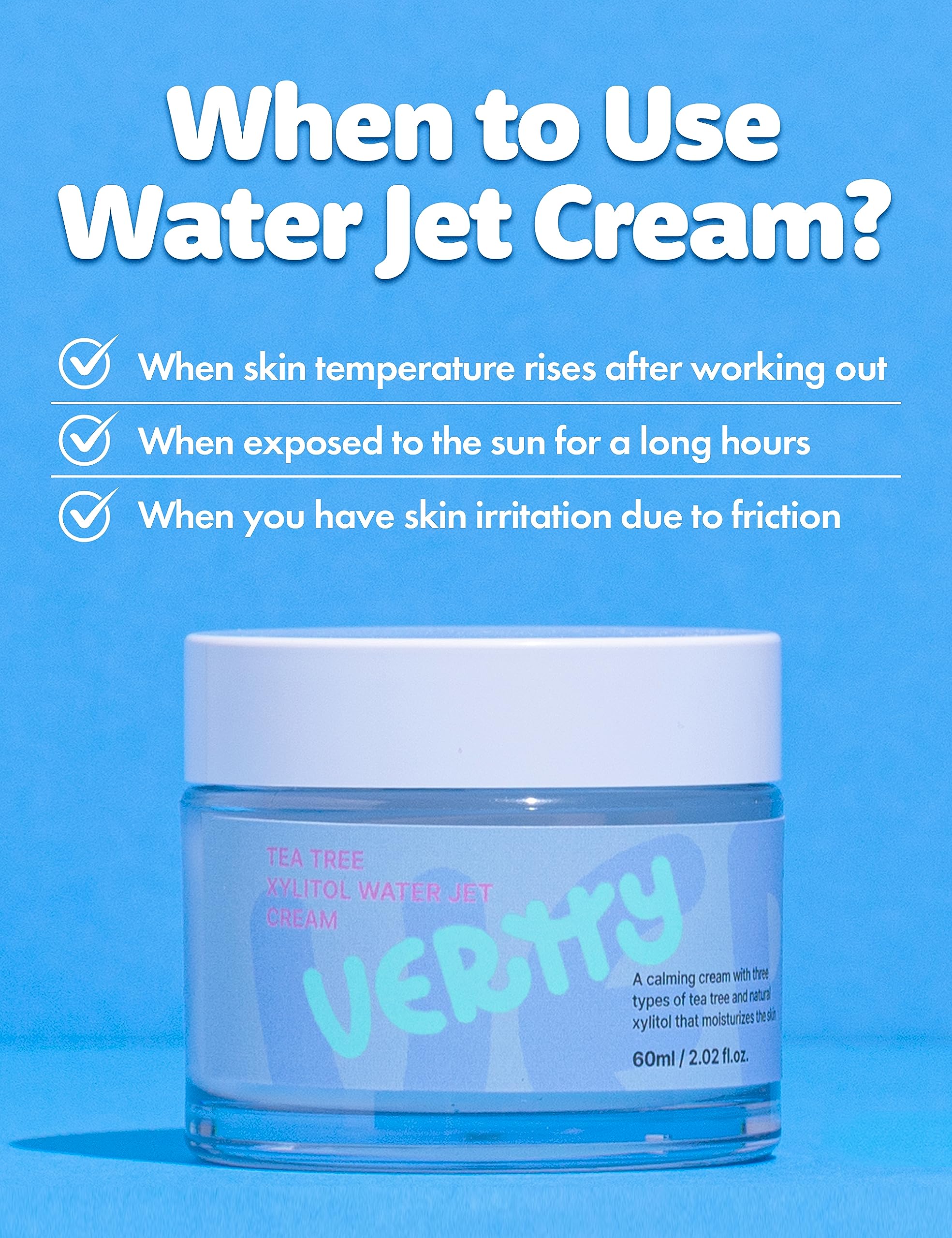 Vertty Tea Tree Xylitol Hydrating Facial Cream | Cooling Non-Comedogenic Moisturizer (2oz)