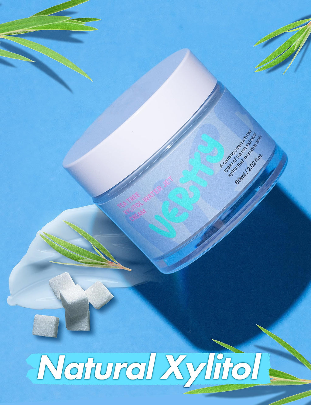 Vertty Tea Tree Xylitol Hydrating Facial Cream | Cooling Non-Comedogenic Moisturizer (2oz)