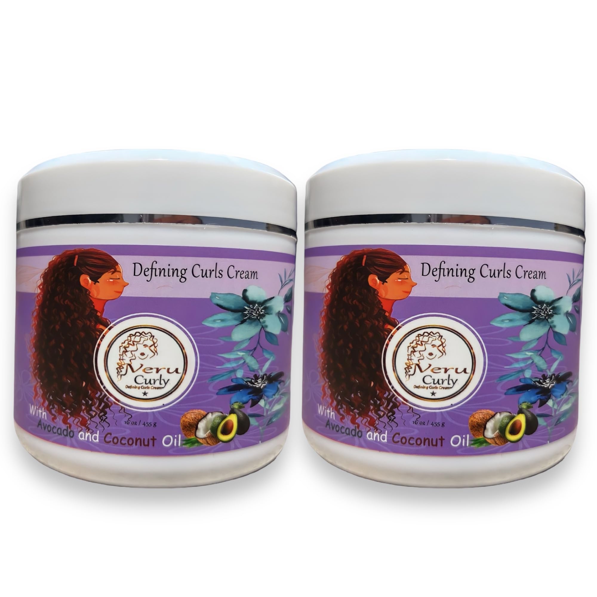 VeruCurly Curl Cream for Wavy Hair – Pack of 2 (32 oz) | Hydrating, Non-Sticky, Breakage Protection