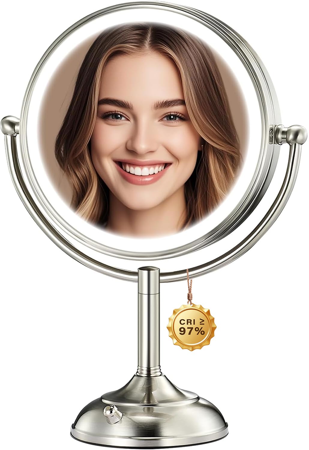 VESAUR 2026 Upgraded 9-Inch Lighted Makeup Mirror | 10X/20X HD Magnification, 3-Color LED, 5000mAh