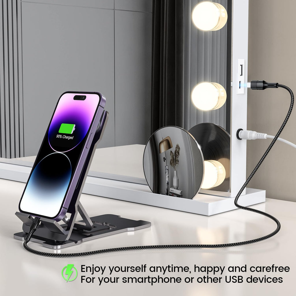 VESAUR 23x18 Vanity Mirror with Lights | 10X/15X Magnification, 15 LED Bulbs, USB-C Charger