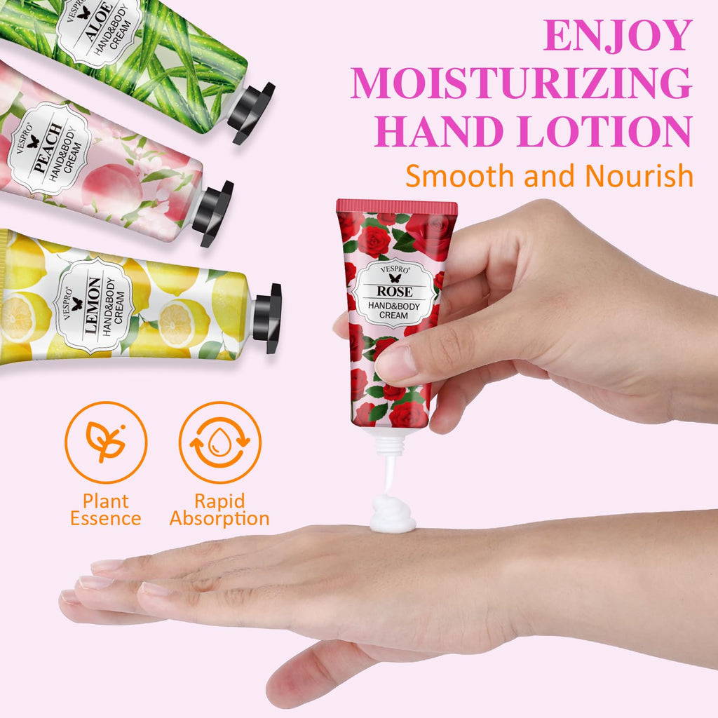 VESPRO 70-Pack Hand Cream Gift Set | 14 Scents, Travel-Size Moisturizers for Dry Hands