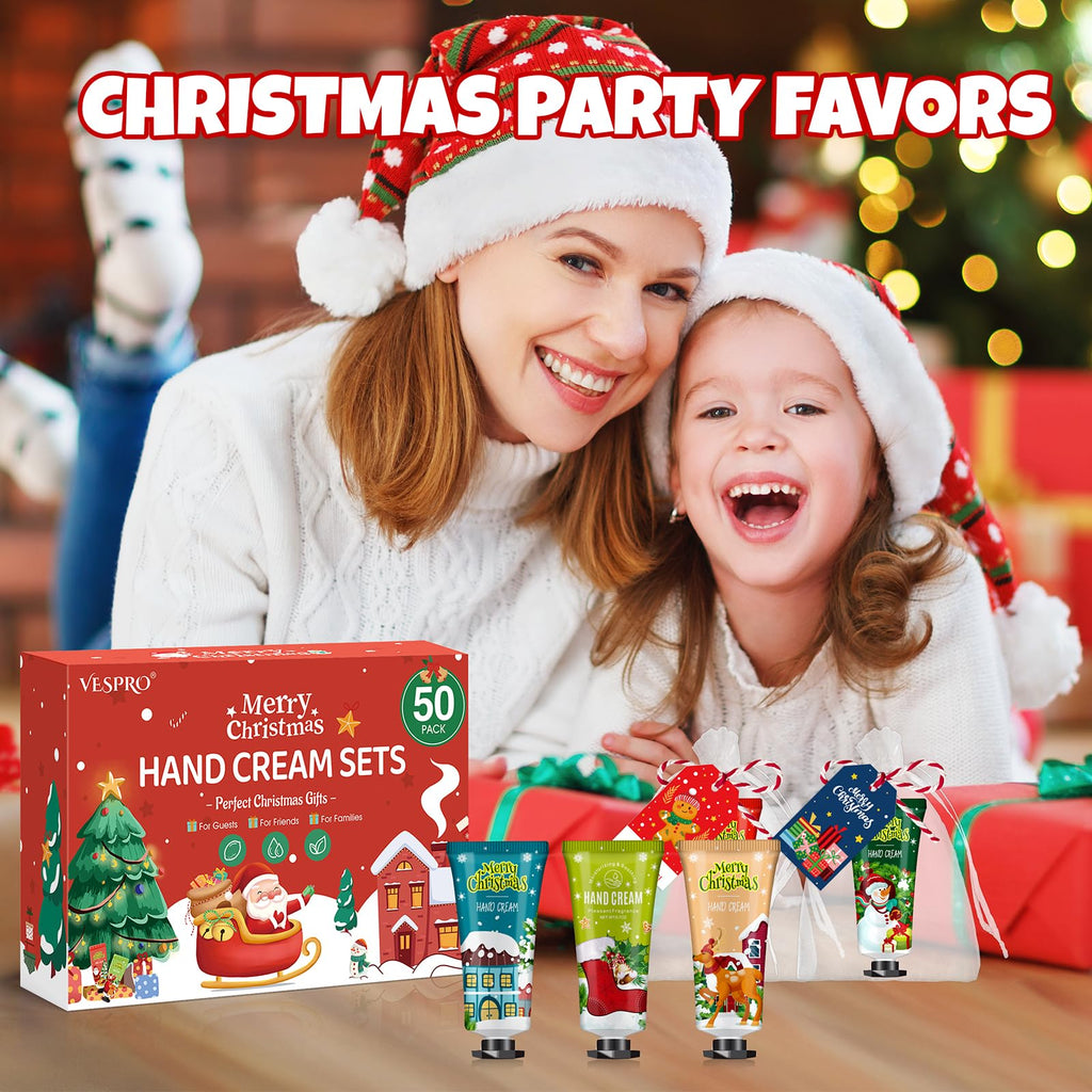VESPRO 50-Pack Christmas Hand Cream Gift Set for Women