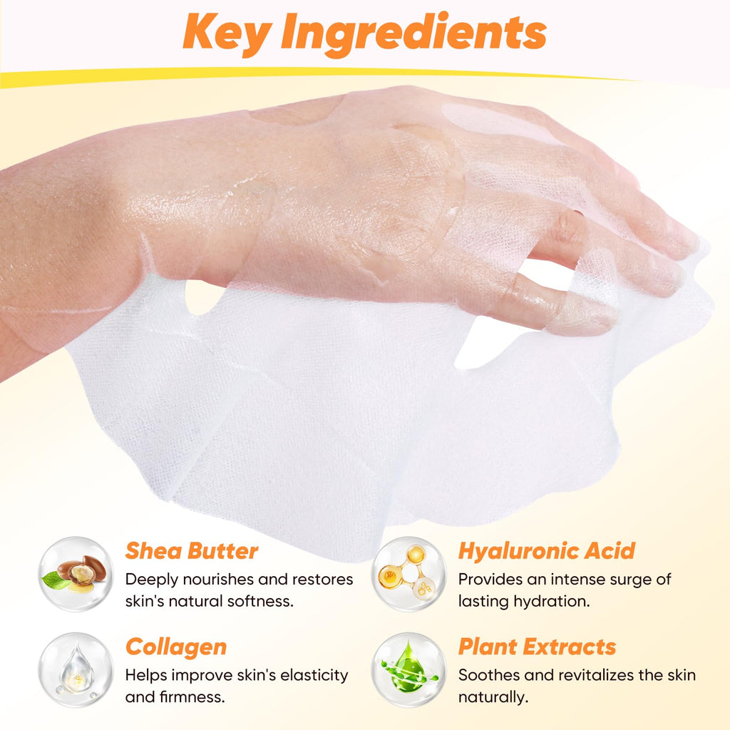 VESPRO 60-Pack Collagen Facial Masks – Hydration for All Skin Types (12 Types x 5 Pcs)