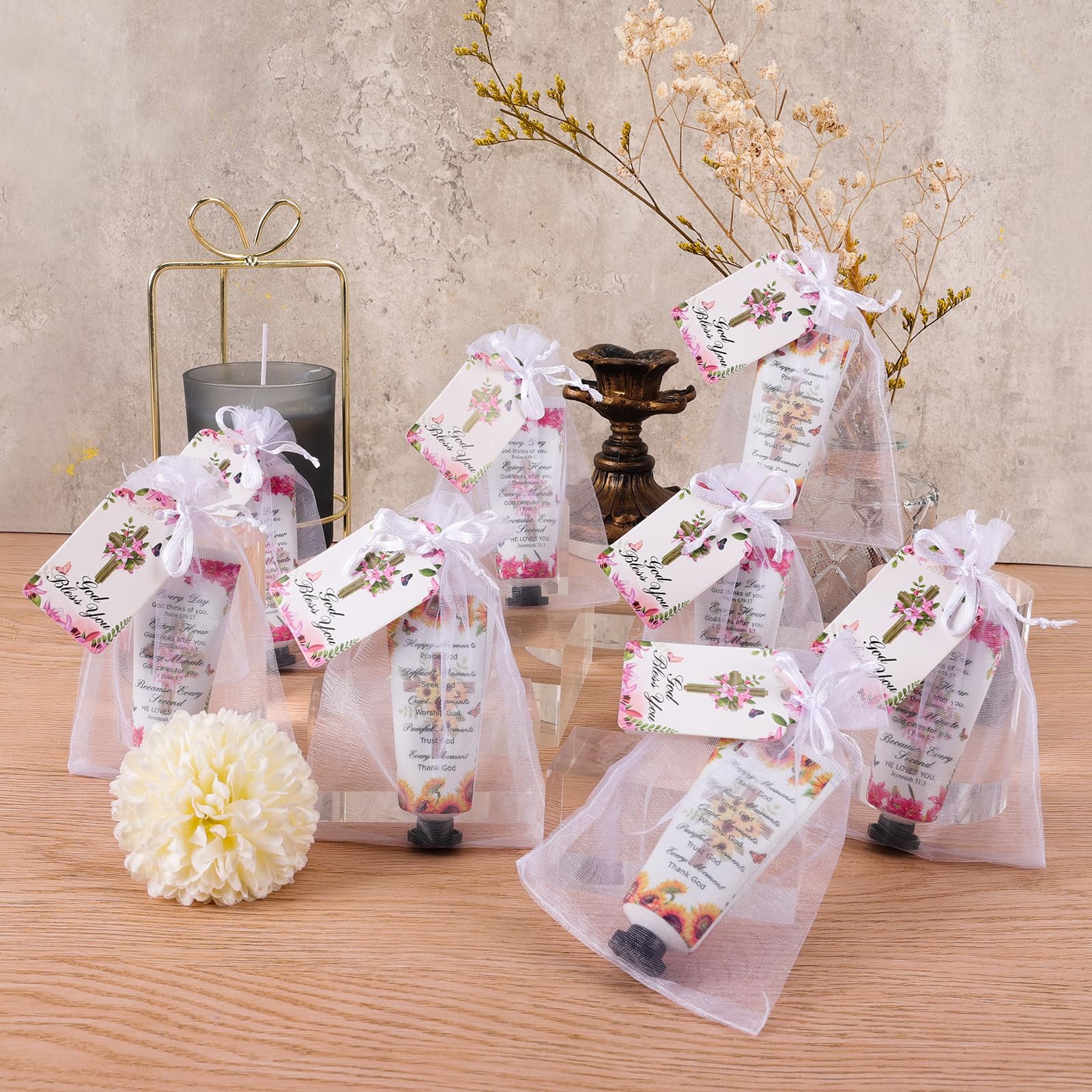 VESPRO 50-Pack Christian Hand Cream Gifts with Prayer Cards | Bible Verse Gifts for Women
