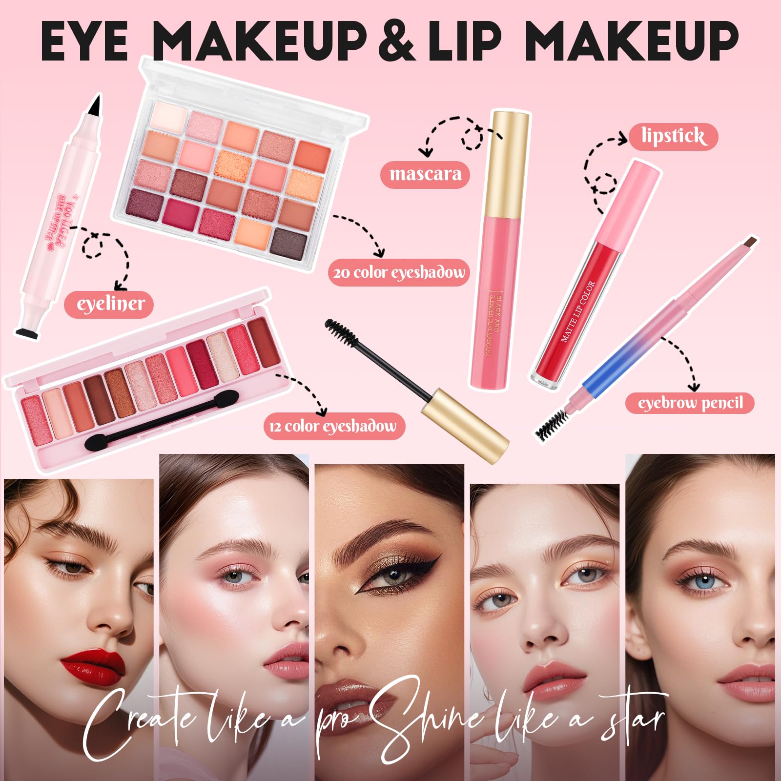 VESPRO All-In-One Makeup Kit for Teens | Beginner Friendly, Travel-Ready Set