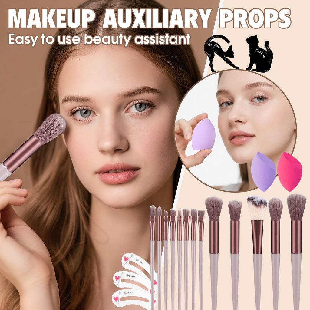 VESPRO All-In-One Makeup Kit – 40-Color Eyeshadow Palette, Foundations & Brushes | Gift Set for Women & Beginners