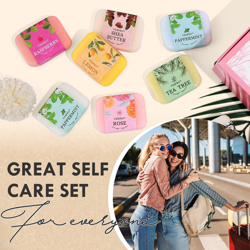 VESPRO 24-Pack Natural Bar Soap Gift Set – Olive Oil Moisturizing Soap, Travel Size