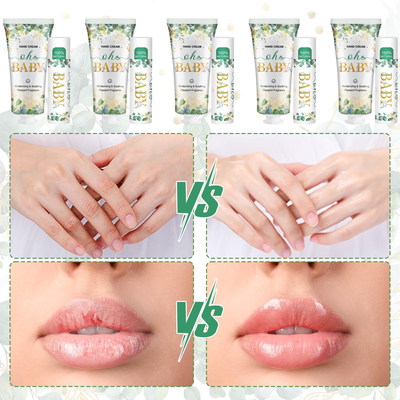 VESPRO 50 Pack Hand Cream & Lip Balm Gift Sets for Baby Showers and Bridal Showers