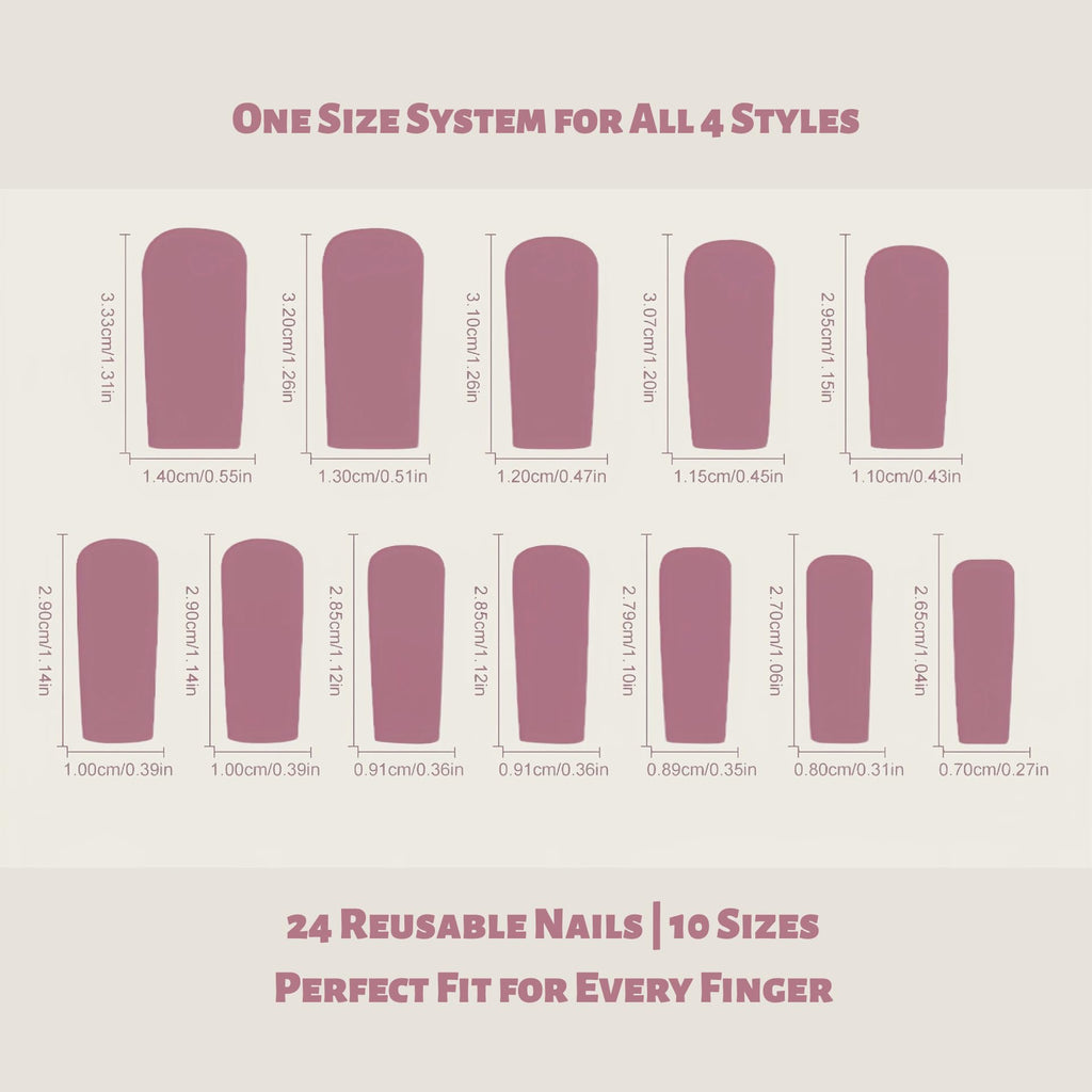 VESWEET Extra Long Square Press-On Nails – 4-Box 3D Design Set