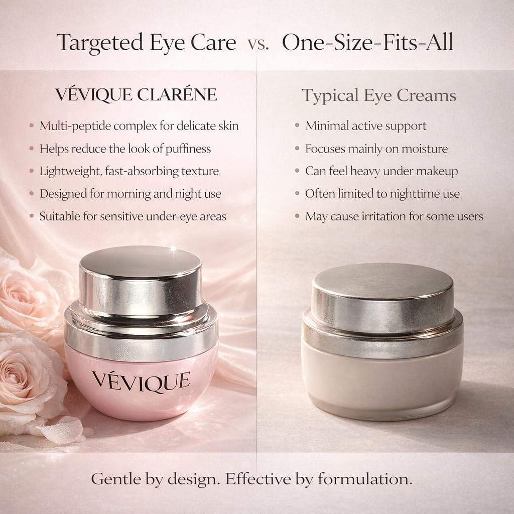 VÉVIQUE Claréne Multi-Peptide Eye Cream - Hydrating Formula for Puffiness, Dark Circles & Fine Lines