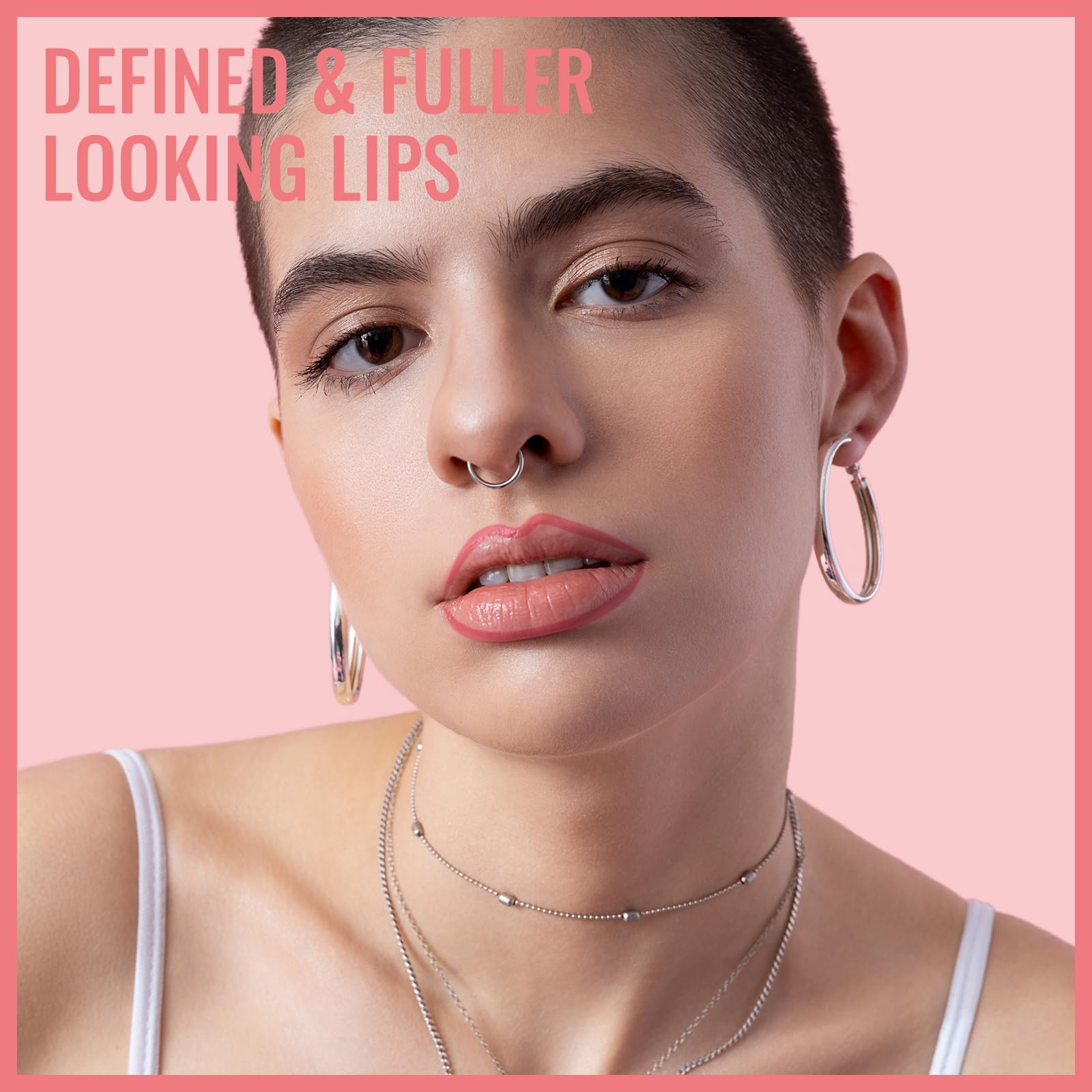 Vevivia Lighting Lip Liner Stain – Peel-Off, Long-Lasting Nude Pink
