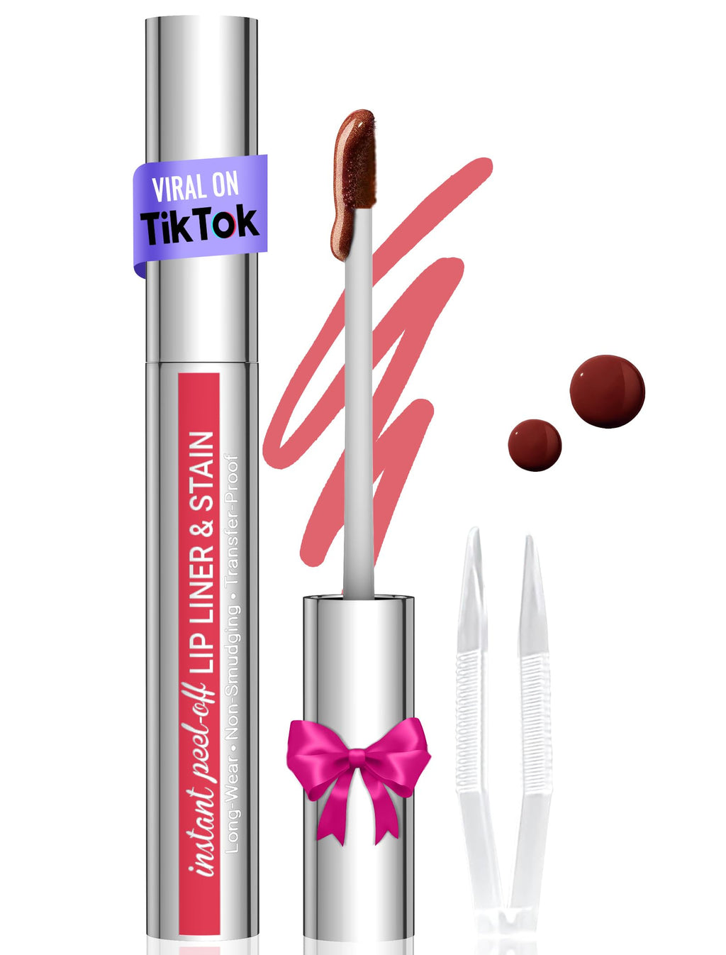 Vevivia Lighting Lip Liner Stain – Peel-Off, Long-Lasting Nude Pink