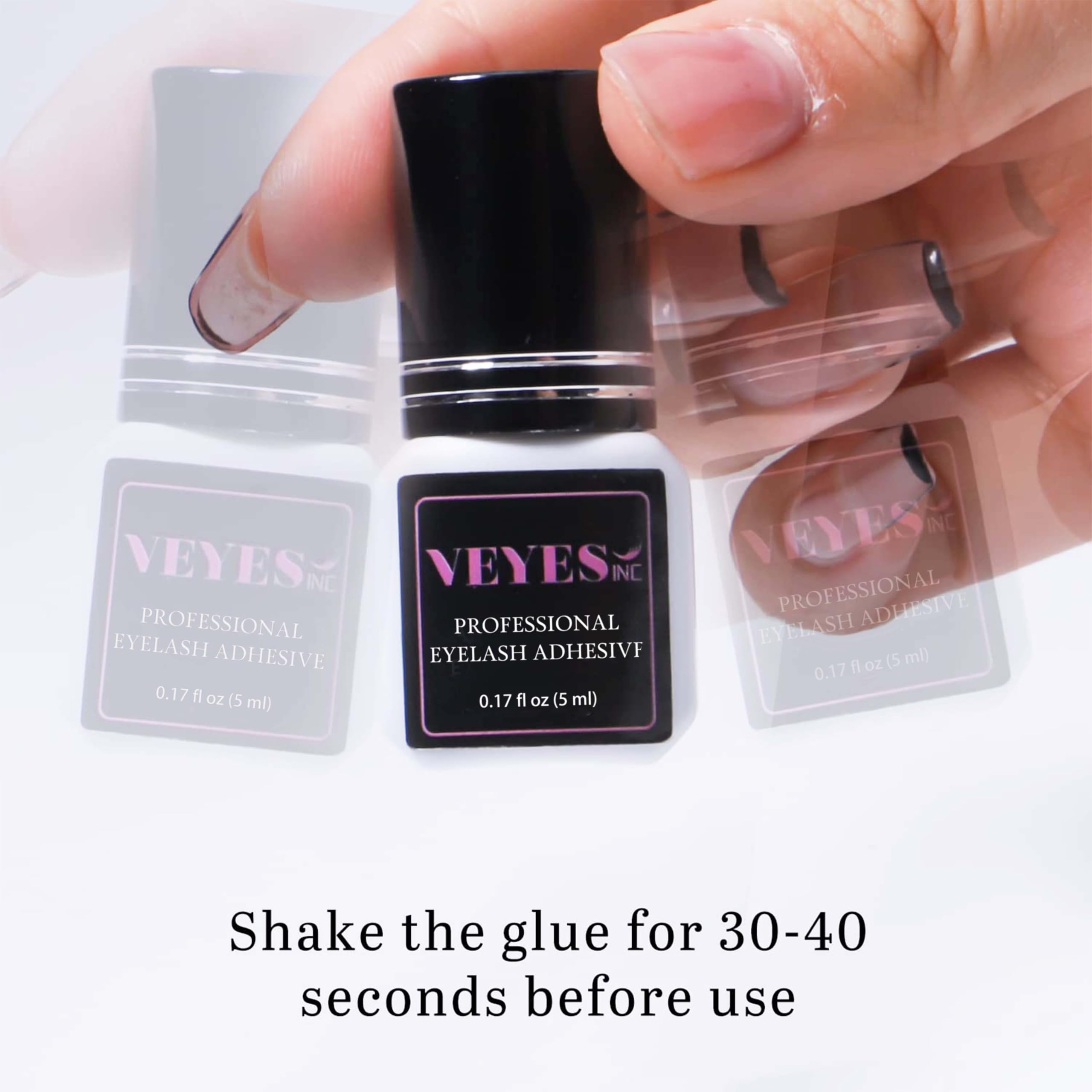 VEYES INC Eyelash Extension Glue – Extra Strong Black 5ml, 1s Dry Time, Up to 8 Weeks Hold