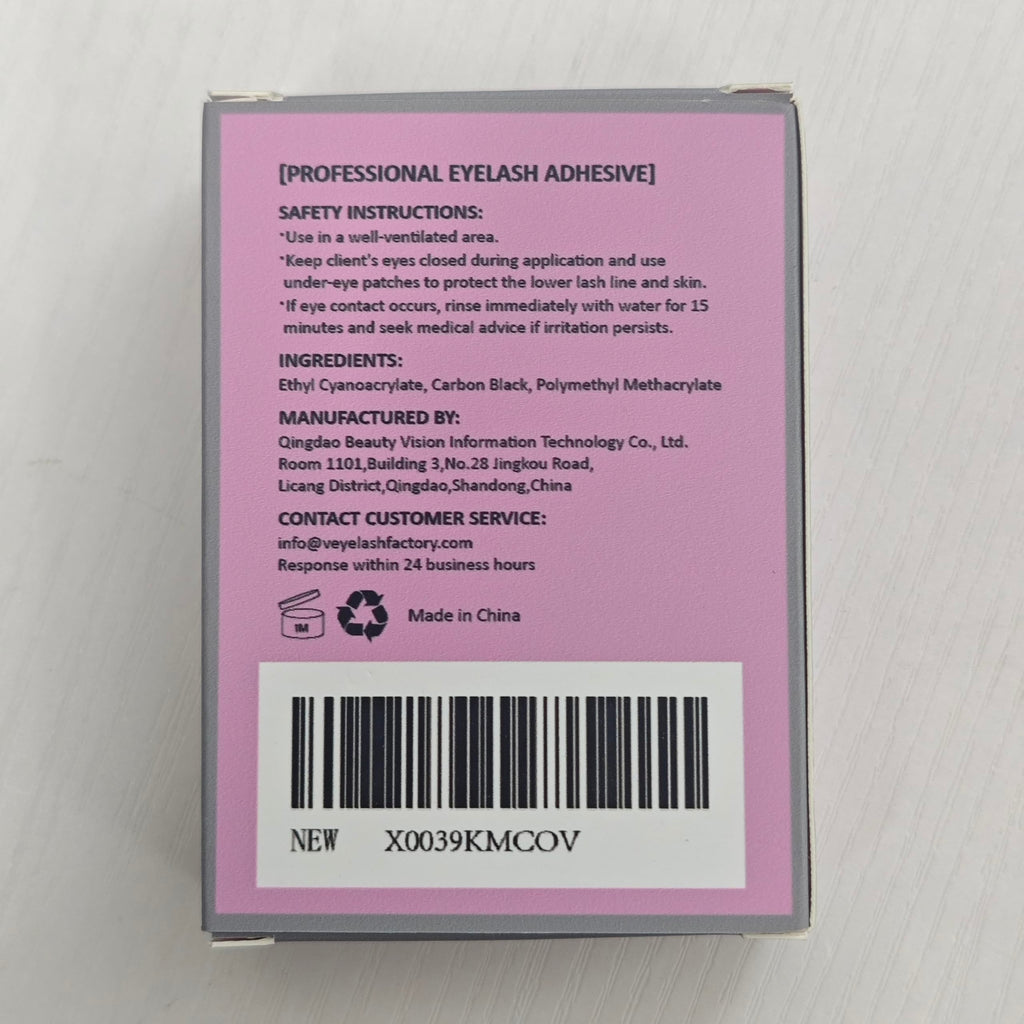 VEYES INC Eyelash Extension Glue – Extra Strong Black 5ml, 1s Dry Time, Up to 8 Weeks Hold
