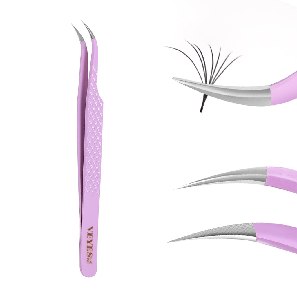 VEYES INC High-Precision J45 Lash Tweezers for Volume Fans | Professional Eyelash Extension Tool