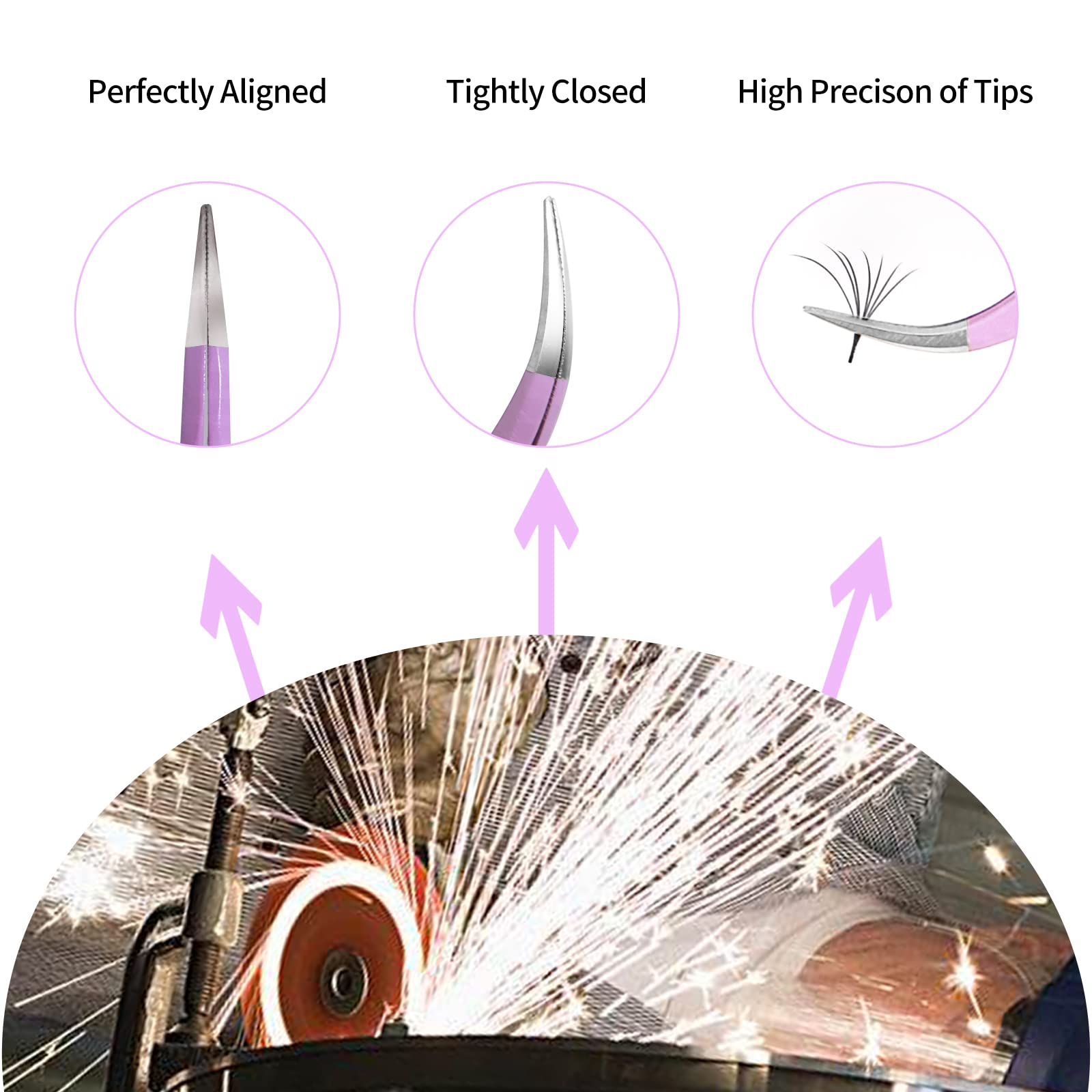 VEYES INC High-Precision J45 Lash Tweezers for Volume Fans | Professional Eyelash Extension Tool