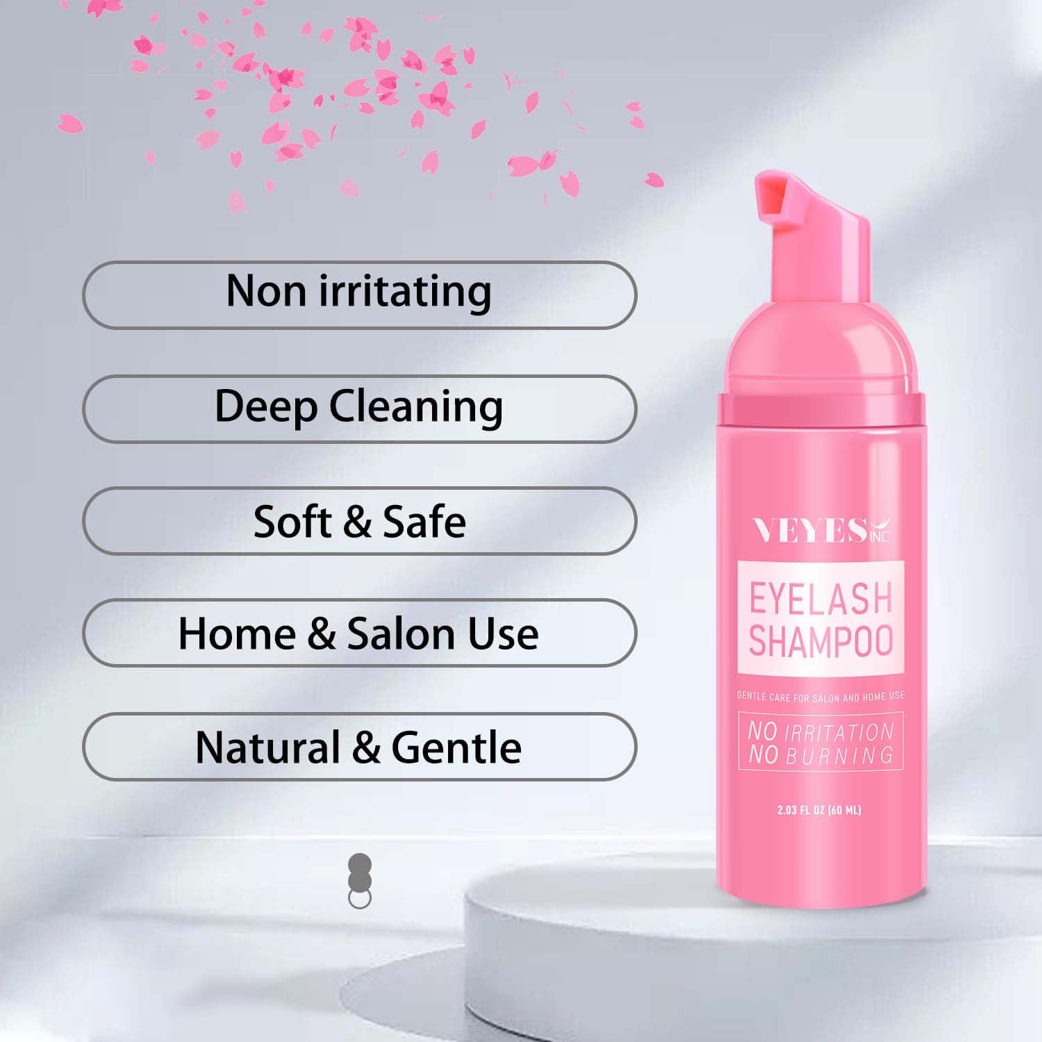 VEYES INC Lash Shampoo for Lash Extensions | Gentle, Oil & Sulfate Free 60ml