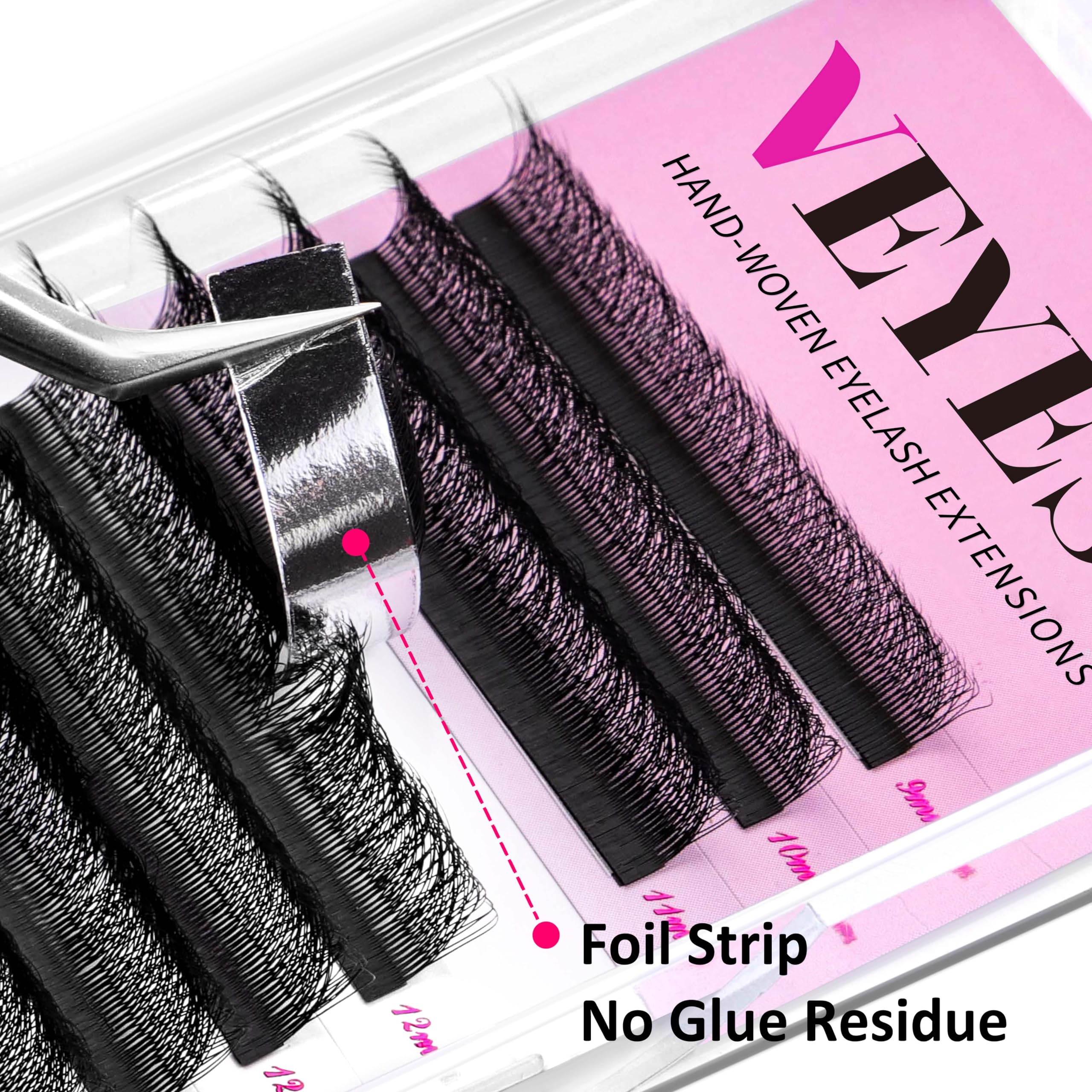 VEYES INC YY Lash Extensions Tray – Premade YY-W Fans, 0.05 D-Curl, 9-15mm