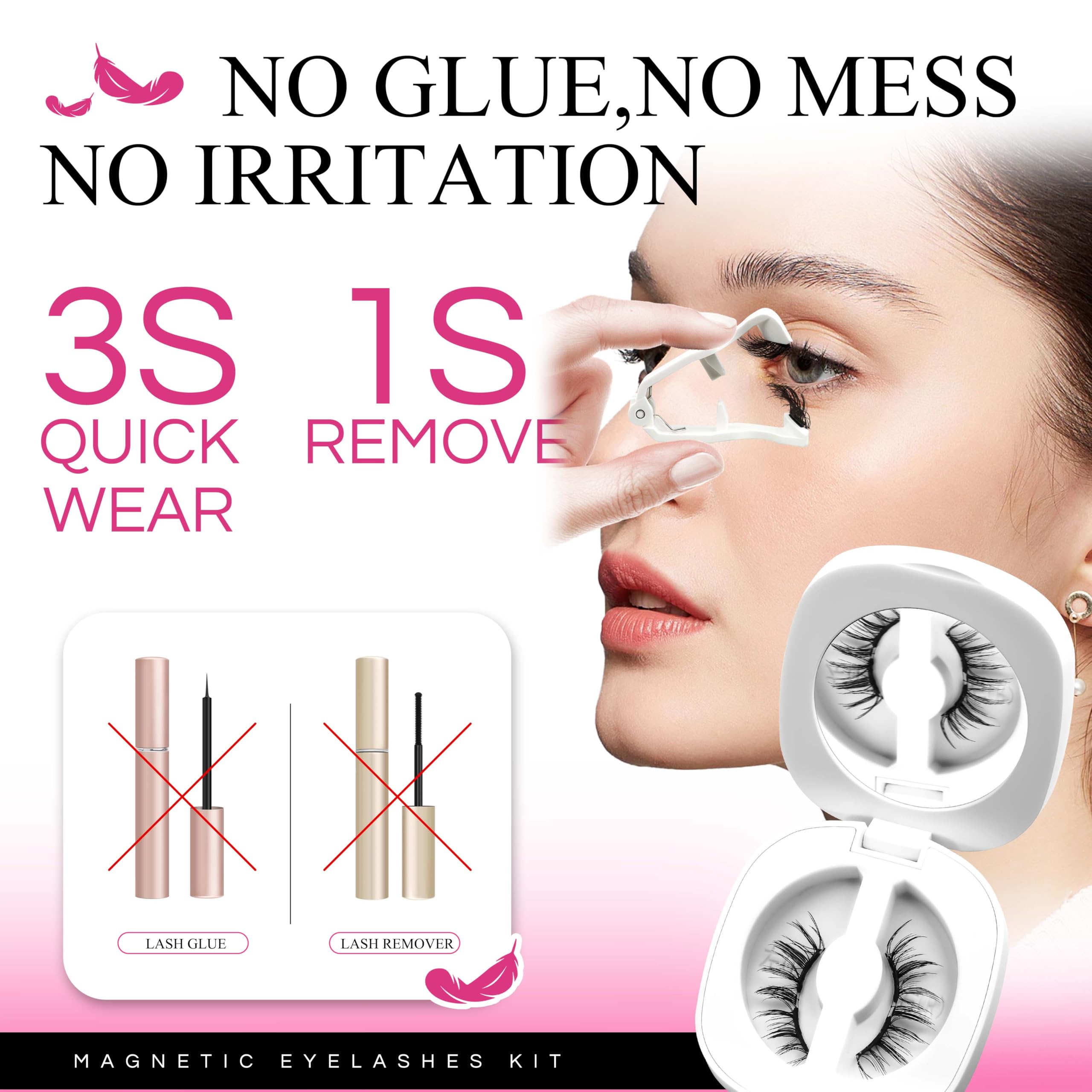 VEYESBEAUTY AnimeWink Magnetic Lashes with Applicator – Reusable, Glue-Free