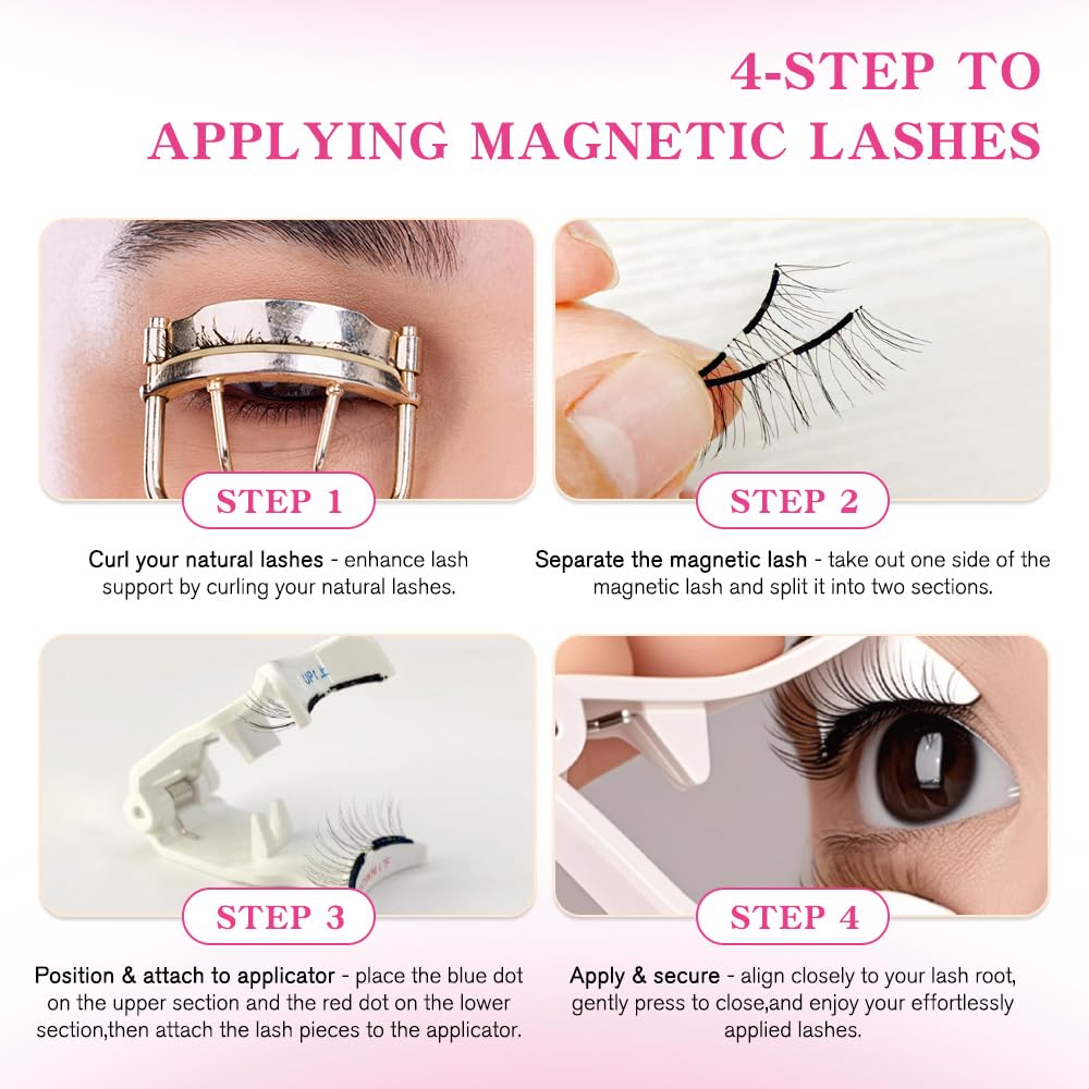 VEYESBEAUTY AnimeWink Magnetic Lashes with Applicator – Reusable, Glue-Free