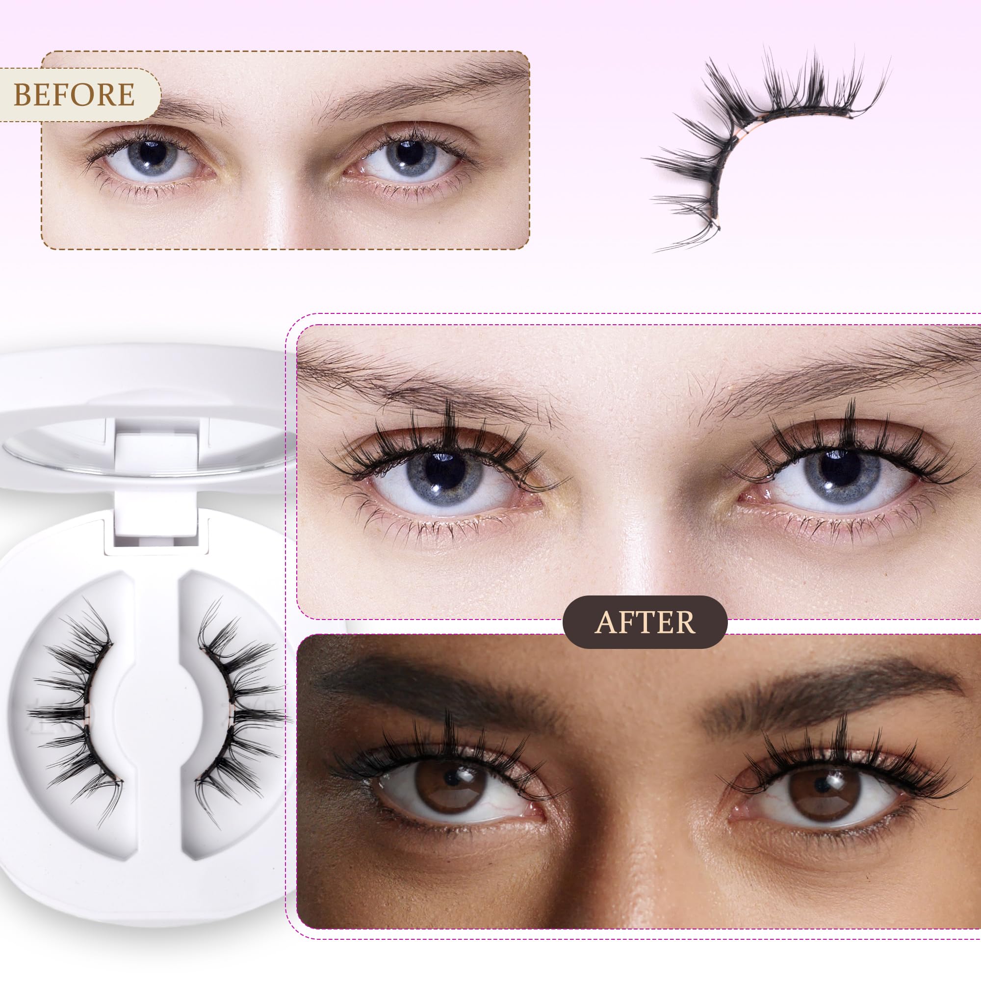 VEYESBEAUTY AnimeWink Magnetic Lashes with Applicator – Reusable, Glue-Free